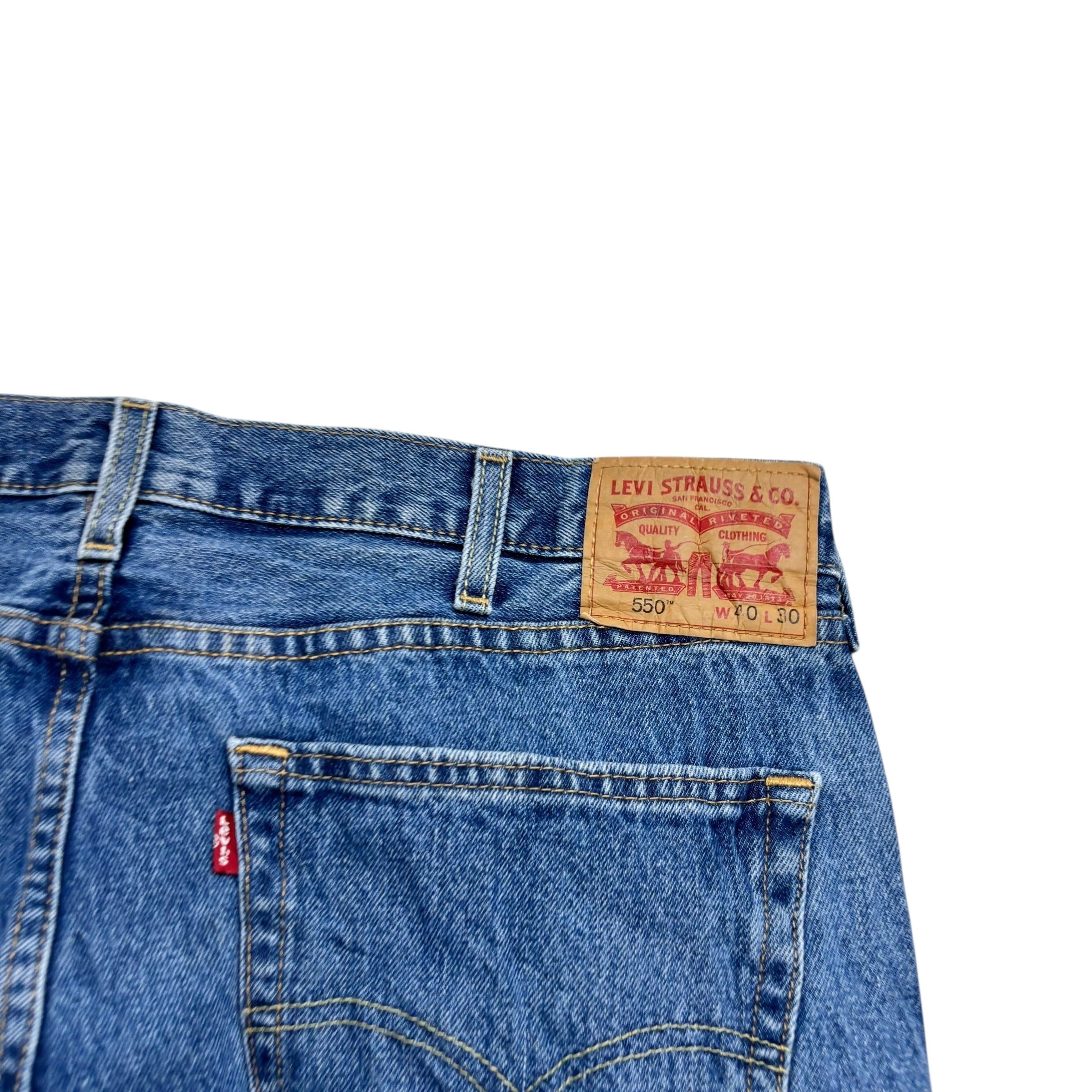 Levis 550 Jeans W40 L30 Mens Mid Blue Baggy Relaxed Straight Fit Denim (E)