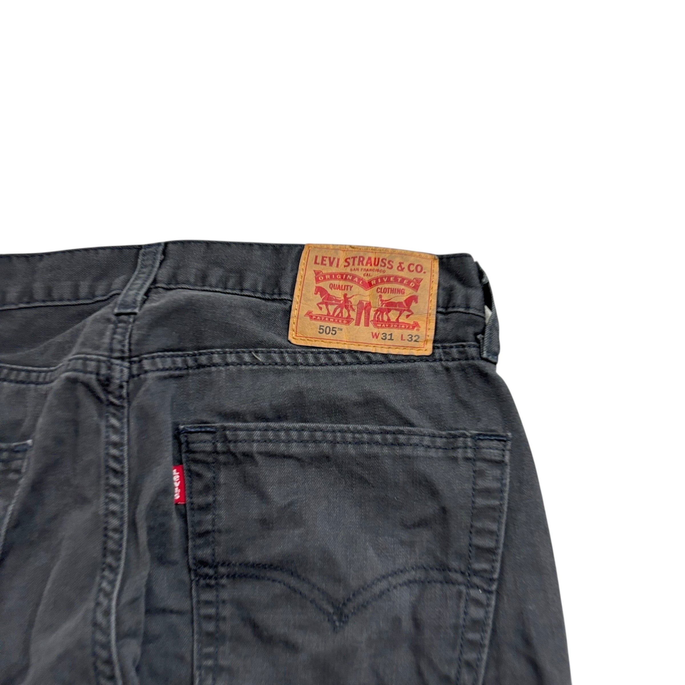 Levis 505 Jeans W31 L32 Mens Grey Regular Straight Fit Denim