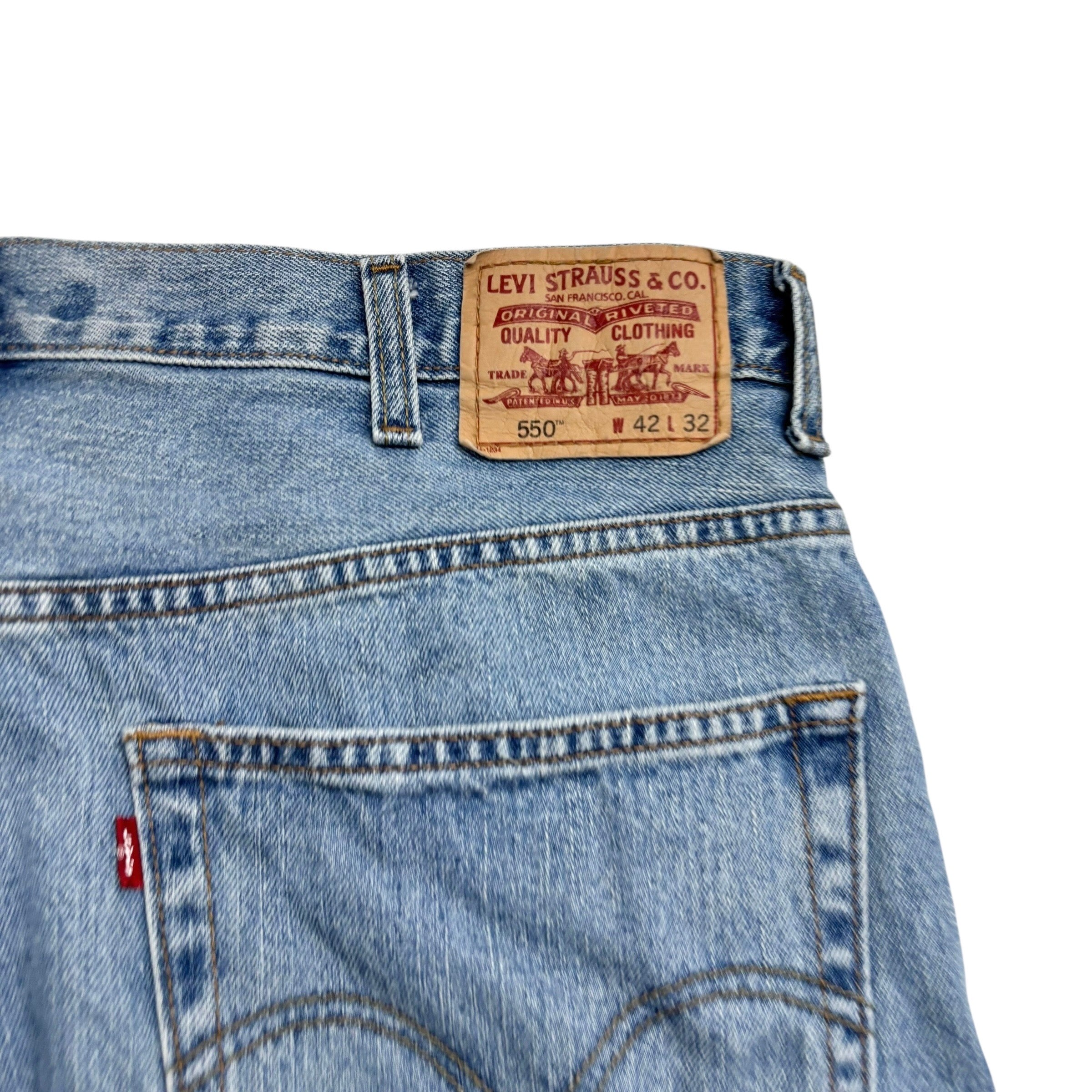 Levis 550 Jeans W40 L31 Mens Light Blue Baggy Relaxed Straight Vintage Denim (E)