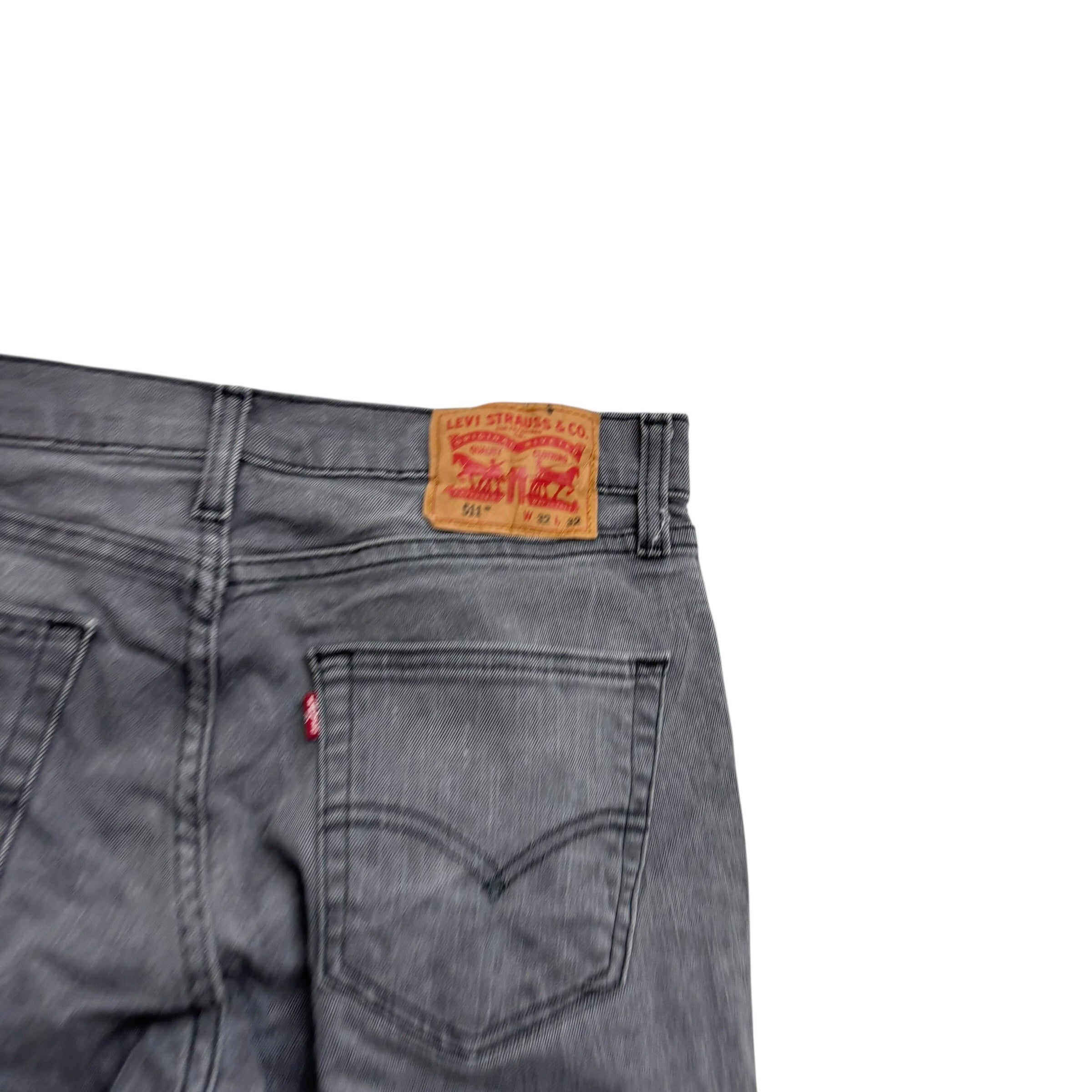 Levis 511 Jeans W32 L31 Mens Grey Slim Fit Stretch Denim