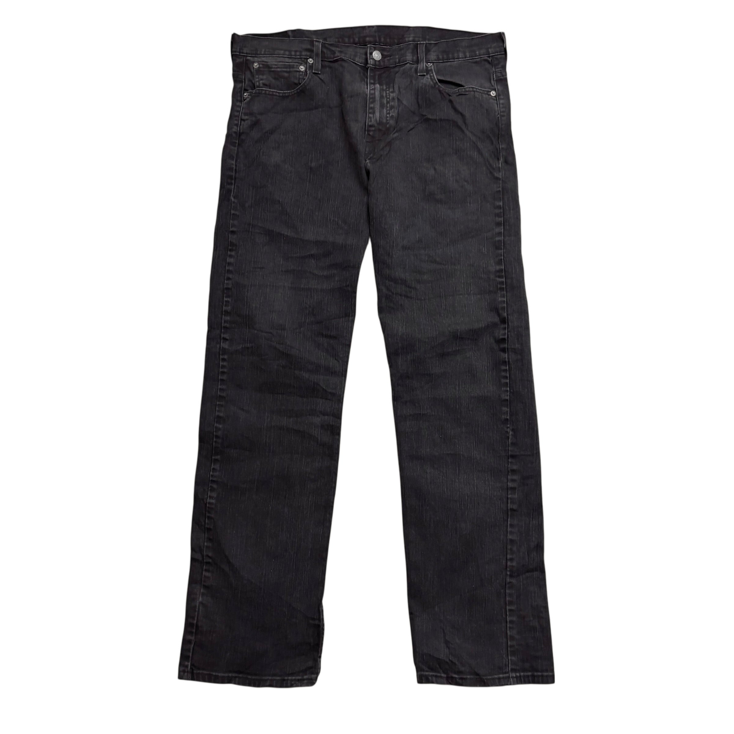 Levis 569 Jeans W36 L35 Mens Black Baggy Relaxed Straight Fit Stretch Denim (E)