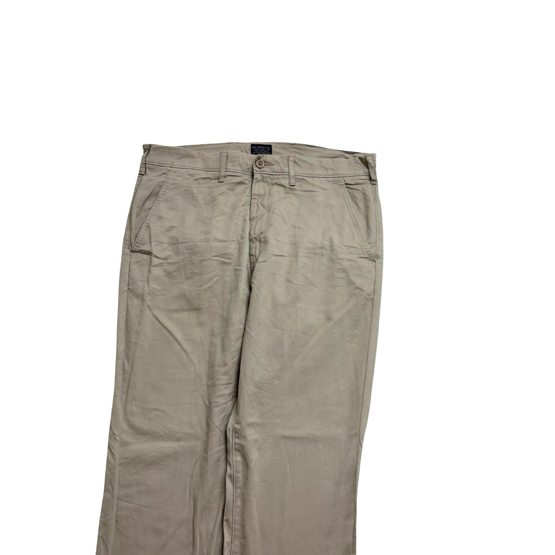 Levis Chino Trousers W35 L31 Mens Beige Regular Straight Fit Stretch Pants