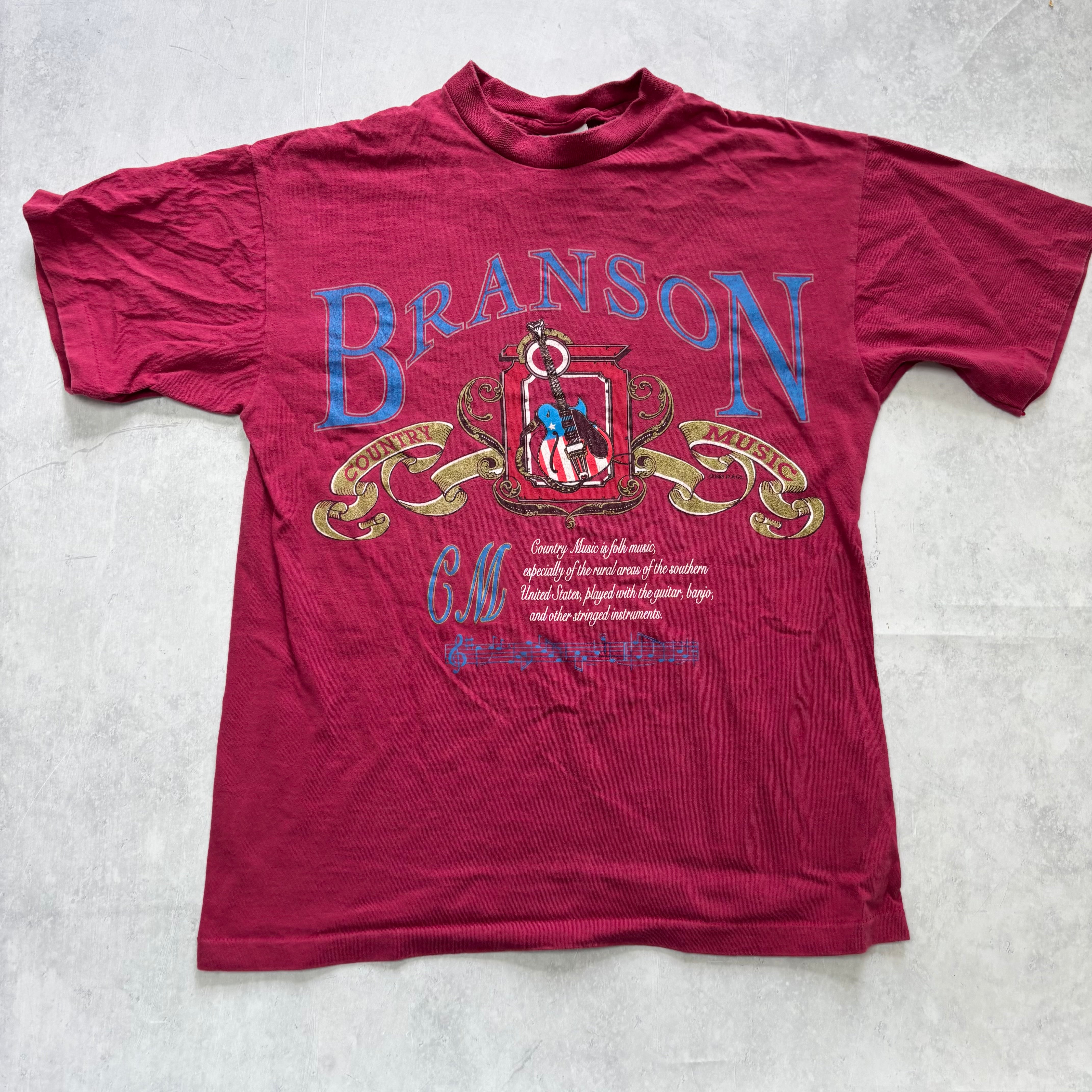 Vintage T Shirt Mens Small Burgundy Single Stitch Graphic Print 90s Music