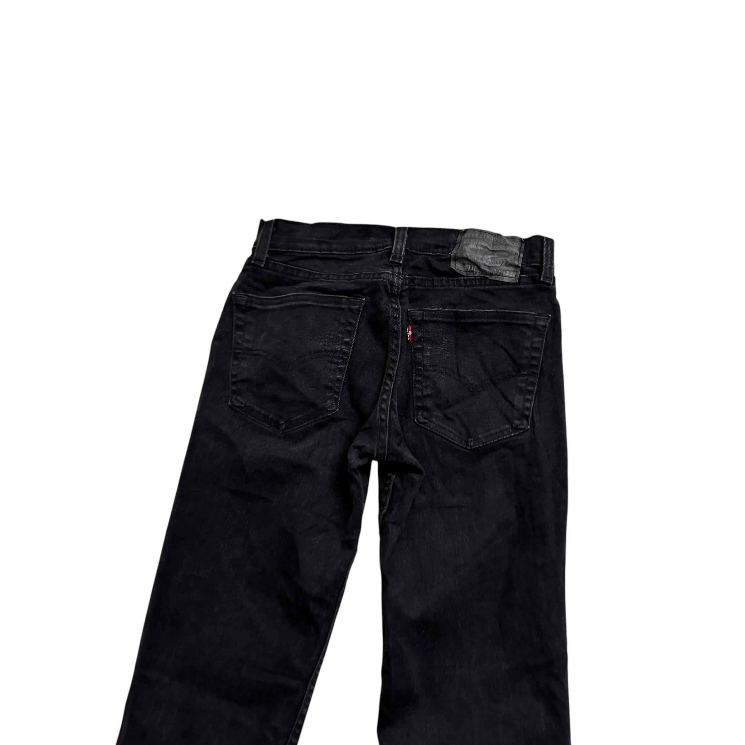 Levis 511 Jeans W28 L32 Mens Black Slim Fit Stretch Denim (E)