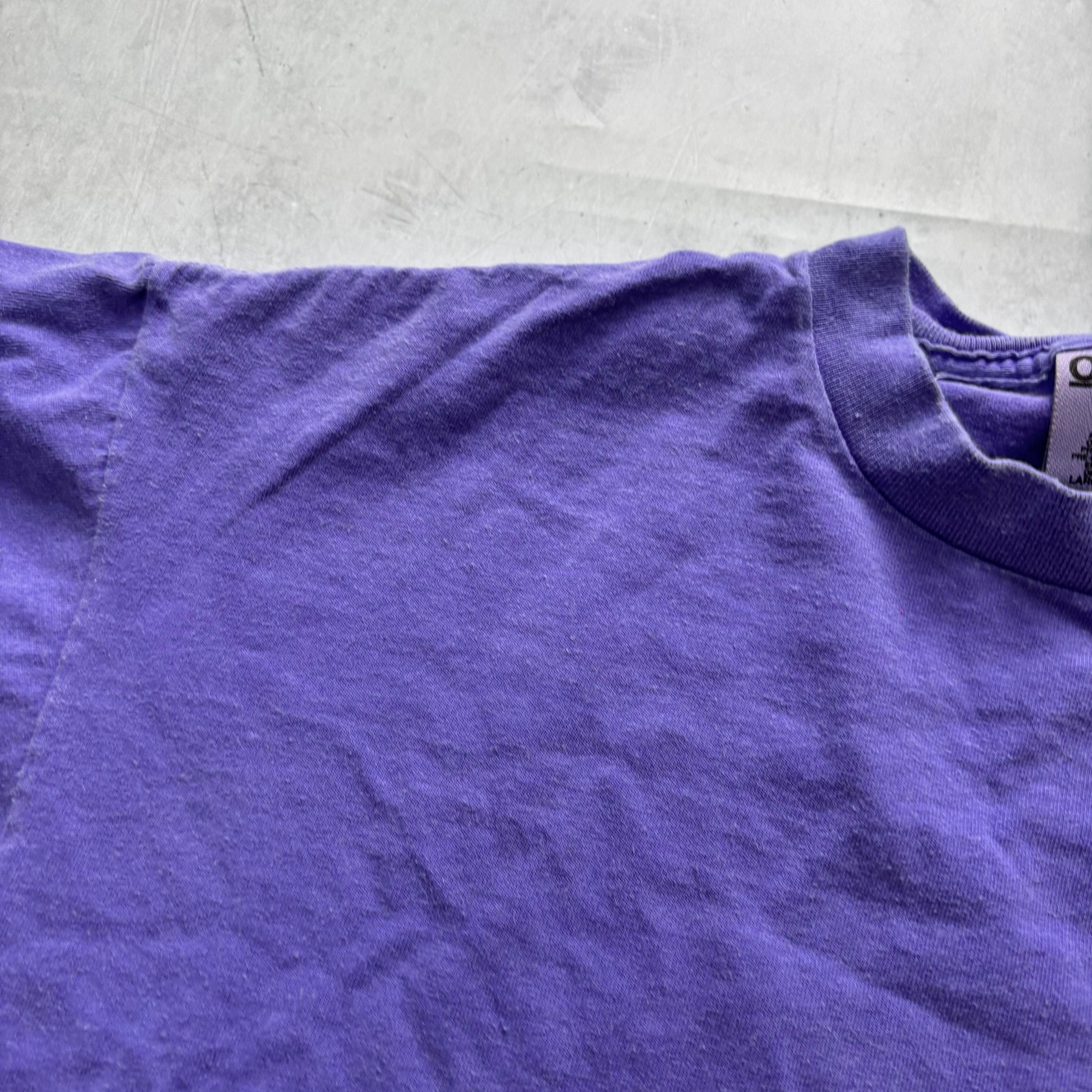Vintage T Shirt Mens Large Purple Single Stitch Graphic Print 90s