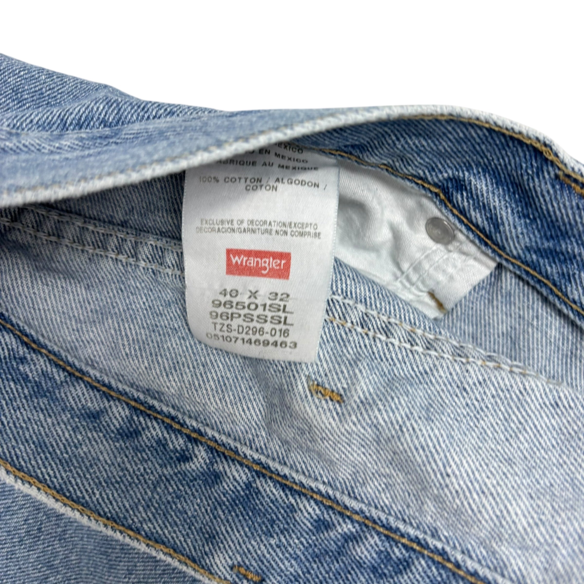 Wrangler Jeans W40 L32 Mens Light Blue Regular Straight Fit Denim