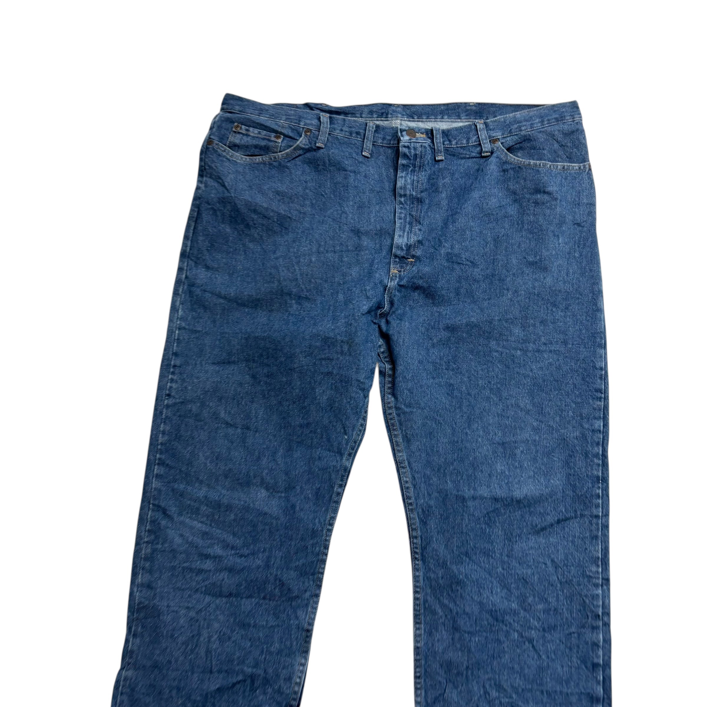 Wrangler Jeans W46 L32 Mens Mid Blue Regular Straight Fit Denim (E)