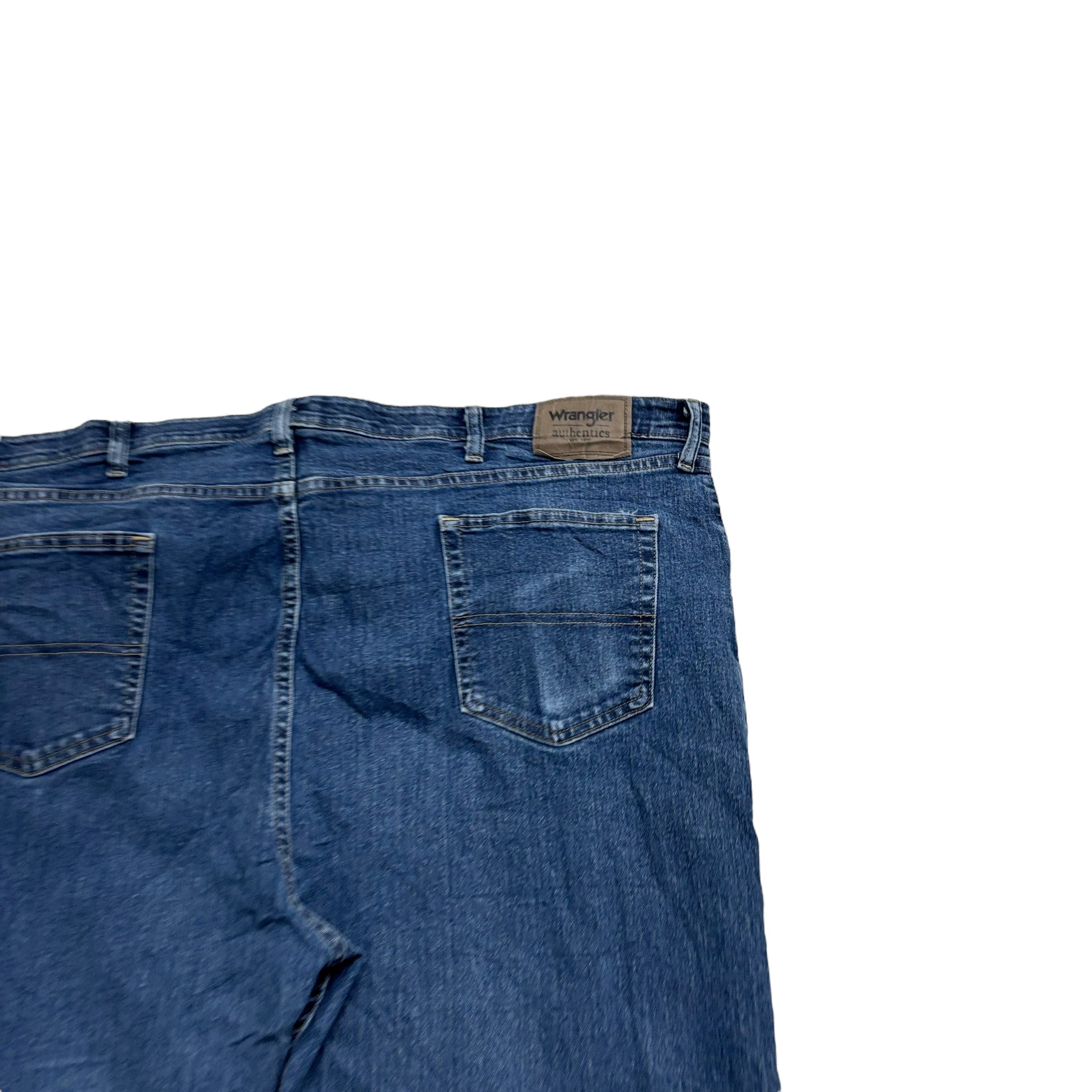 Wrangler Jeans W48 L30 Mens Mid Blue Regular Straight Fit Stretch Denim (E)
