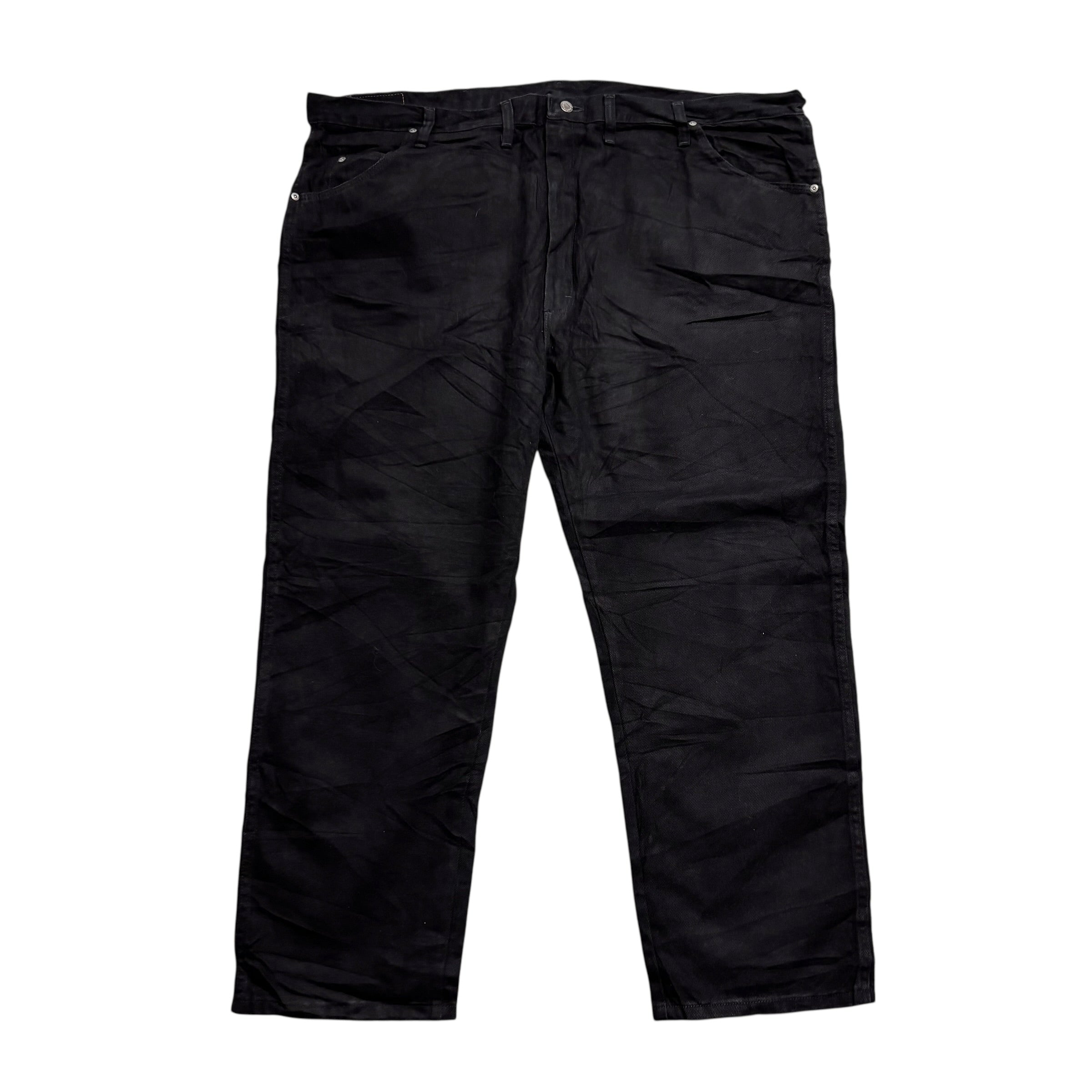 Wrangler Jeans W48 L29 Mens Black Regular Straight Fit Vintage Denim (E)