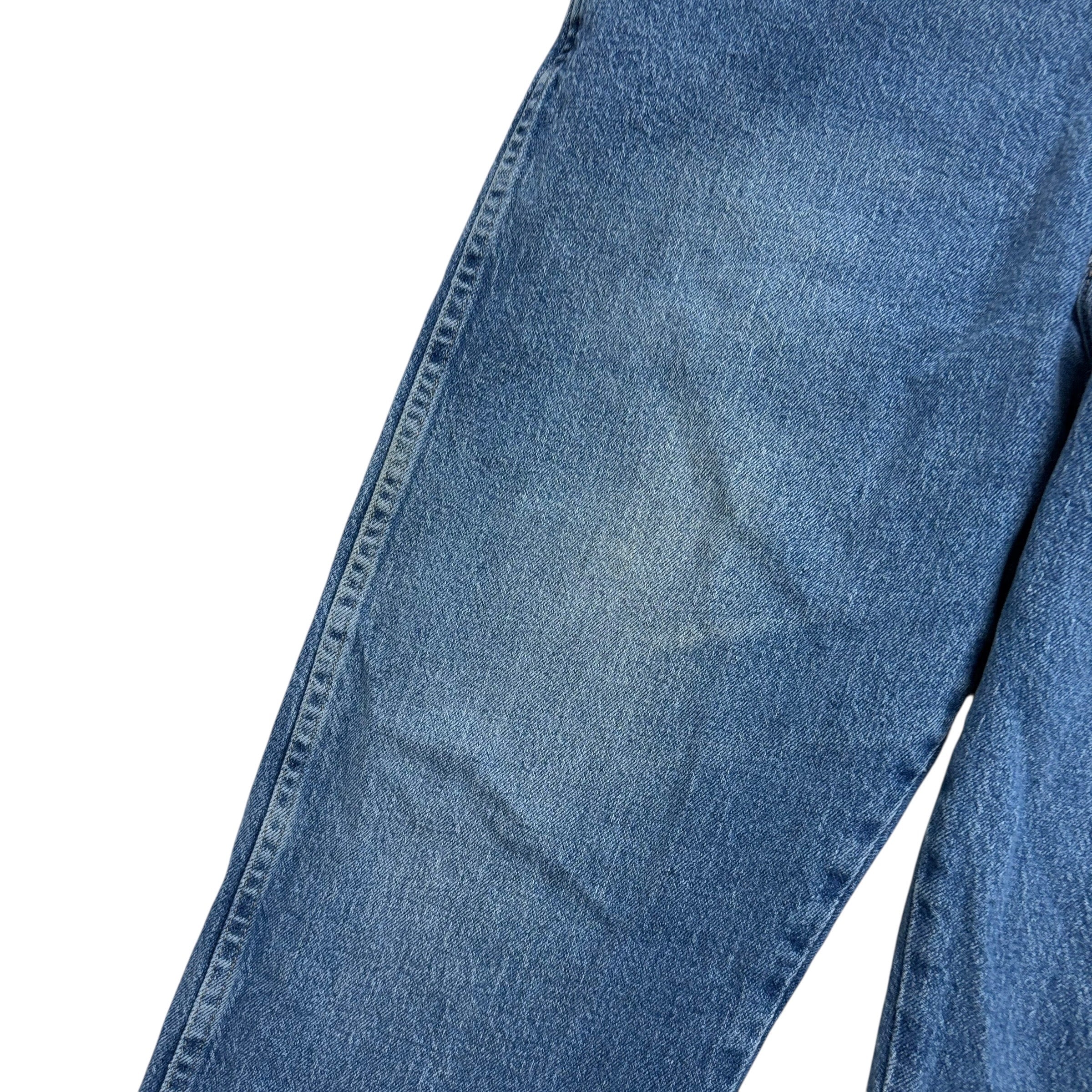 Wrangler Jeans W38 L30 Mens Mid Blue Regular Straight Fit Stretch Denim