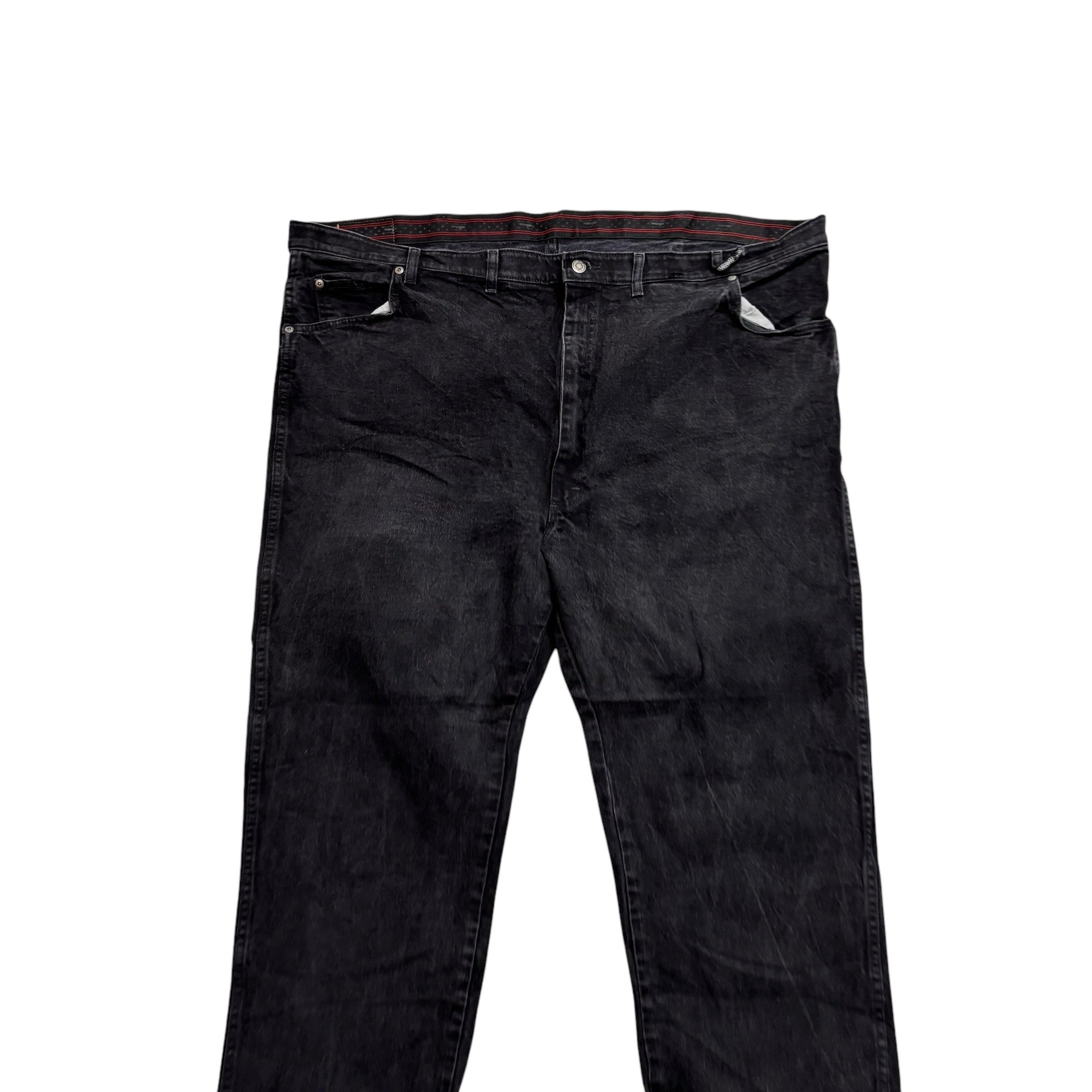 Wrangler Jeans W50 L30 Mens Black Regular Straight Fit Stretch Denim