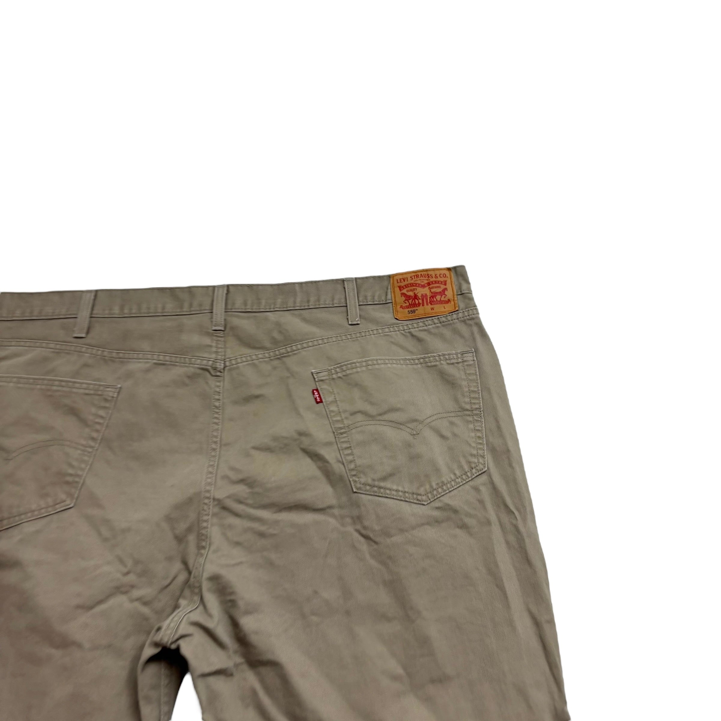 Levis 559 Jeans W52 L29 Mens Beige Baggy Relaxed Straight Fit Cotton Pants (E)