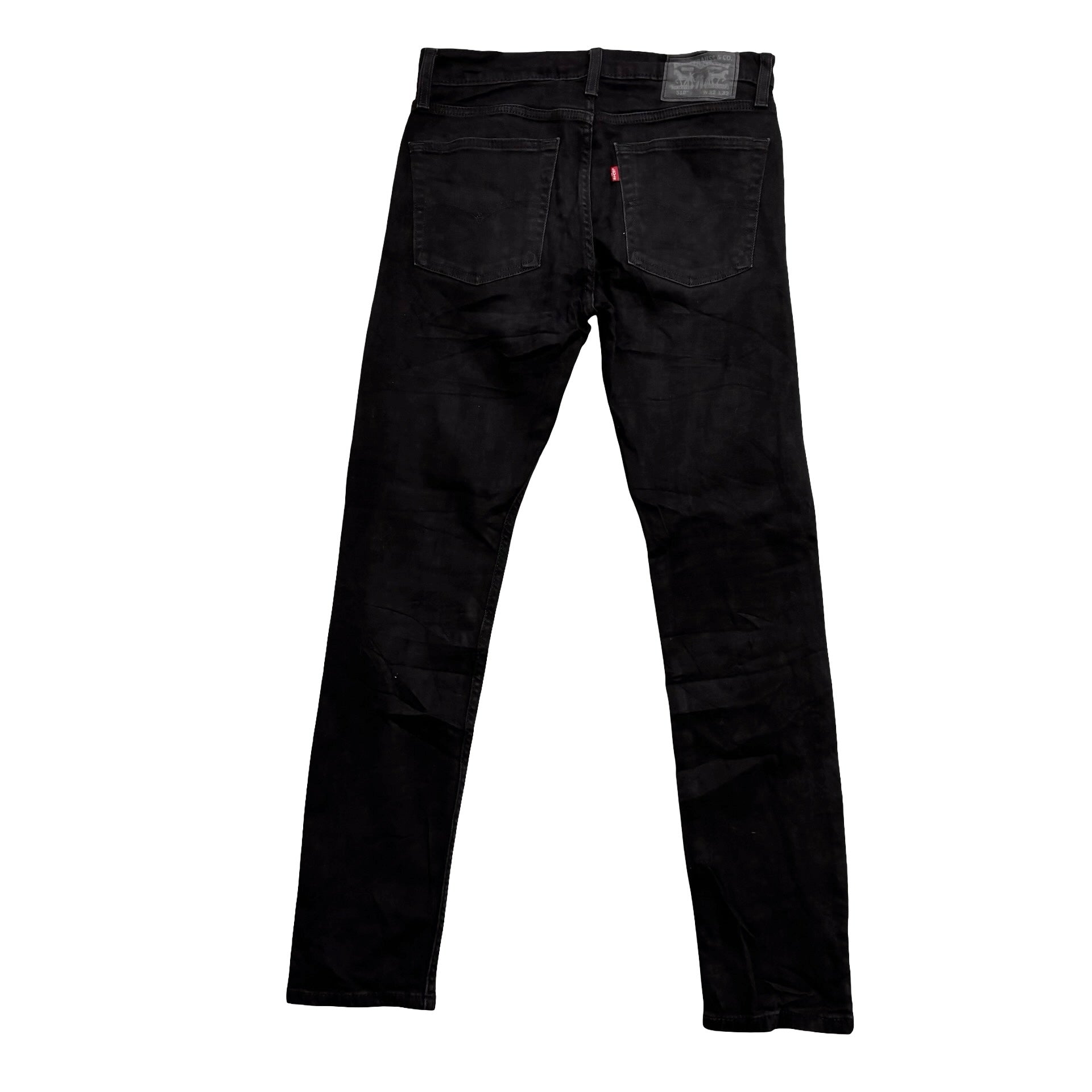 Levis 510 Jeans W30 L31 Mens Black Skinny Fit Stretch Denim (E)