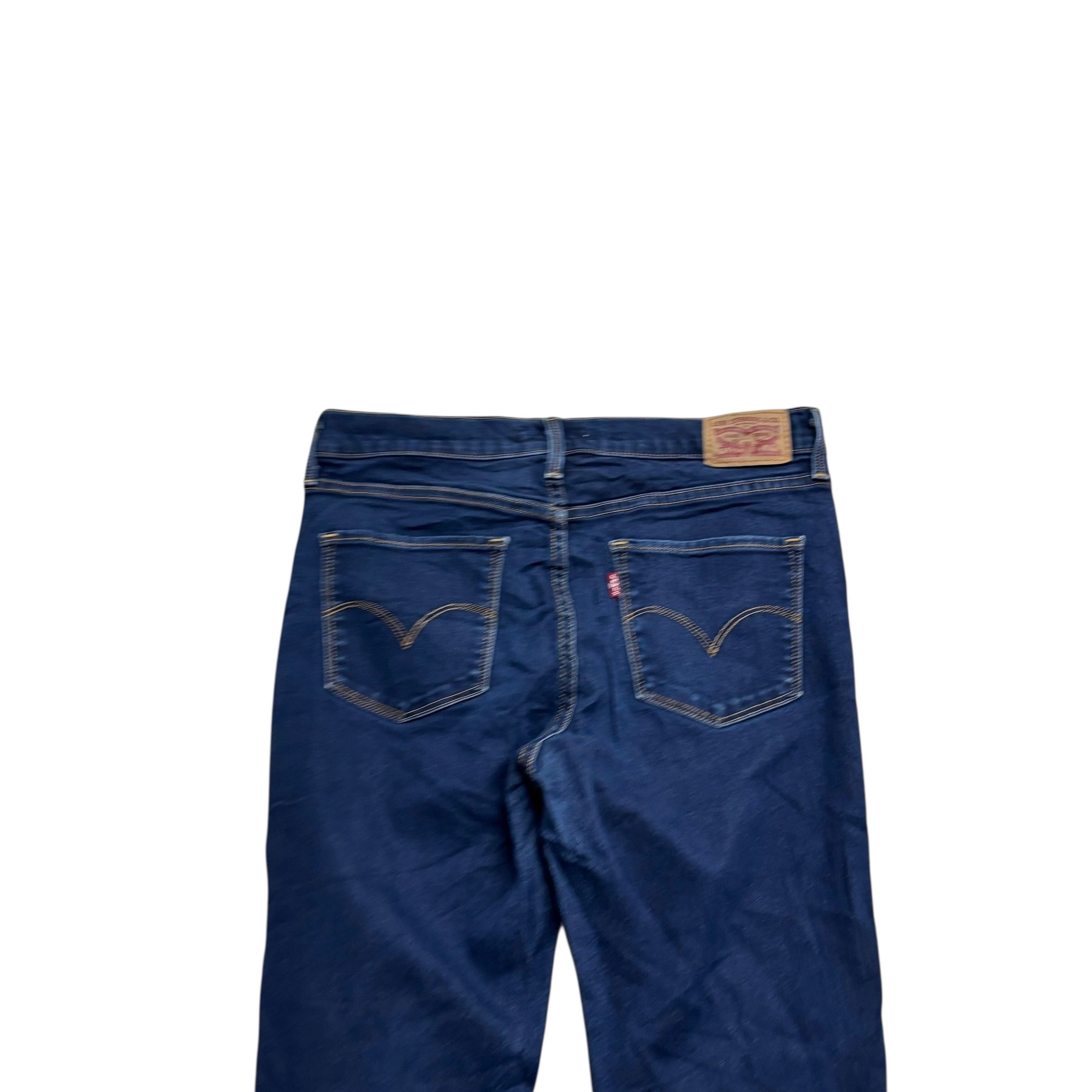 Levis 314 Jeans W29 L27 Womens Shaping Straight Dark Blue Stretch Denim (E)