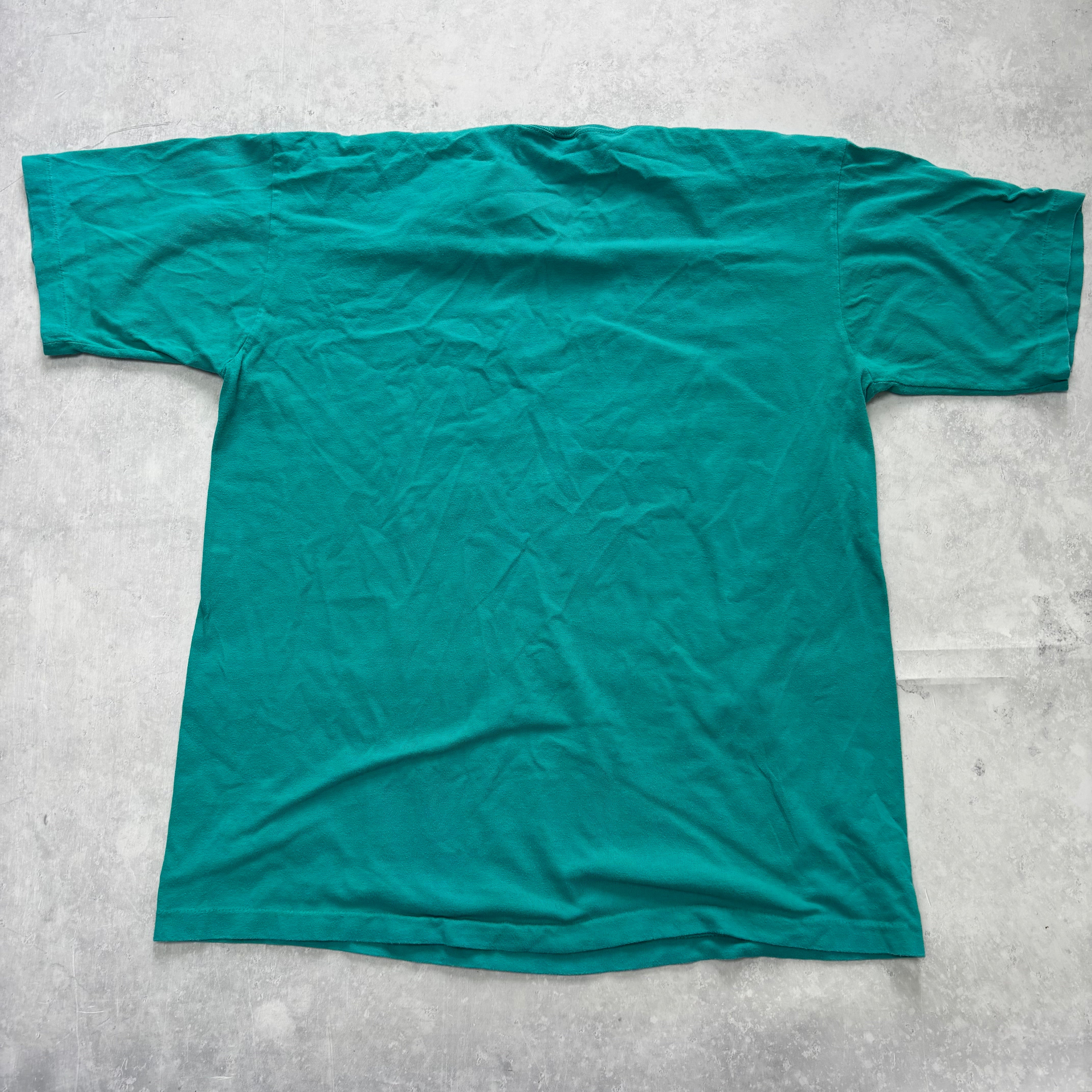 Vintage T Shirt Mens Medium Blue Single Stitch Graphic Print 90s Cute Nature (E)