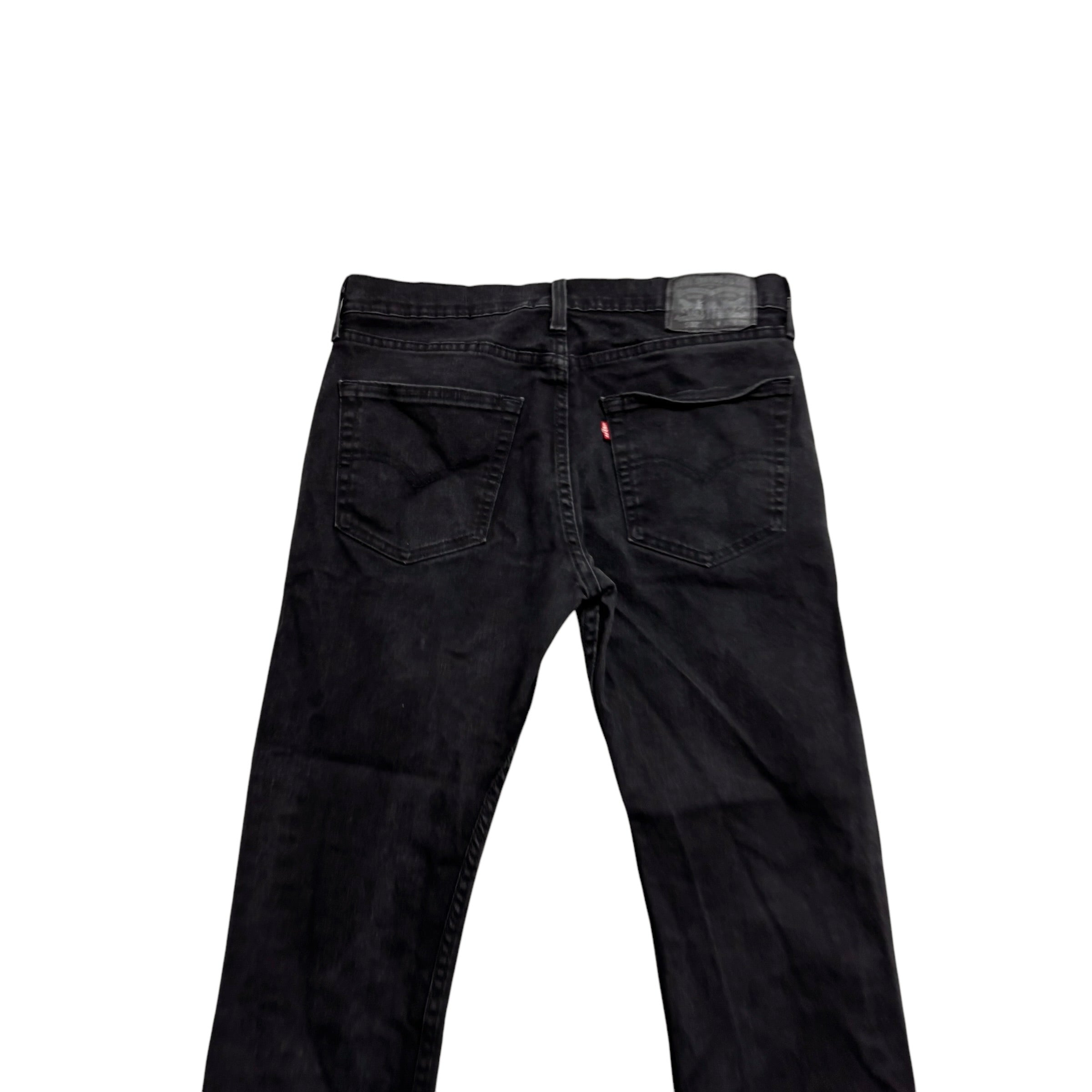 Levis 502 Jeans W32 L29 Mens Black Regular Tapered Fit Stretch Denim (F)