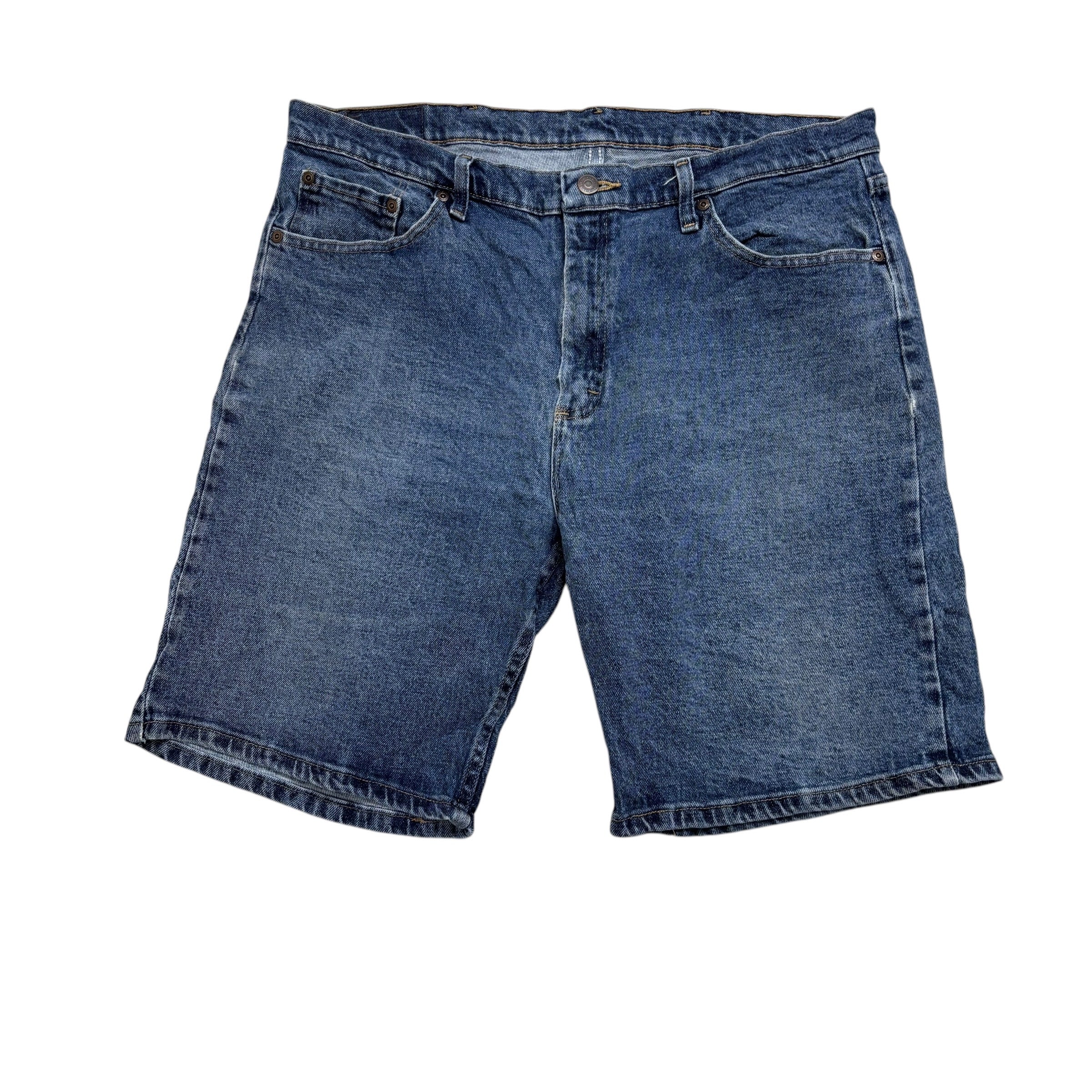 Wrangler Baggy Jorts W36 Mens Denim Shorts Mid Blue Relaxed Fit Stretch (E)