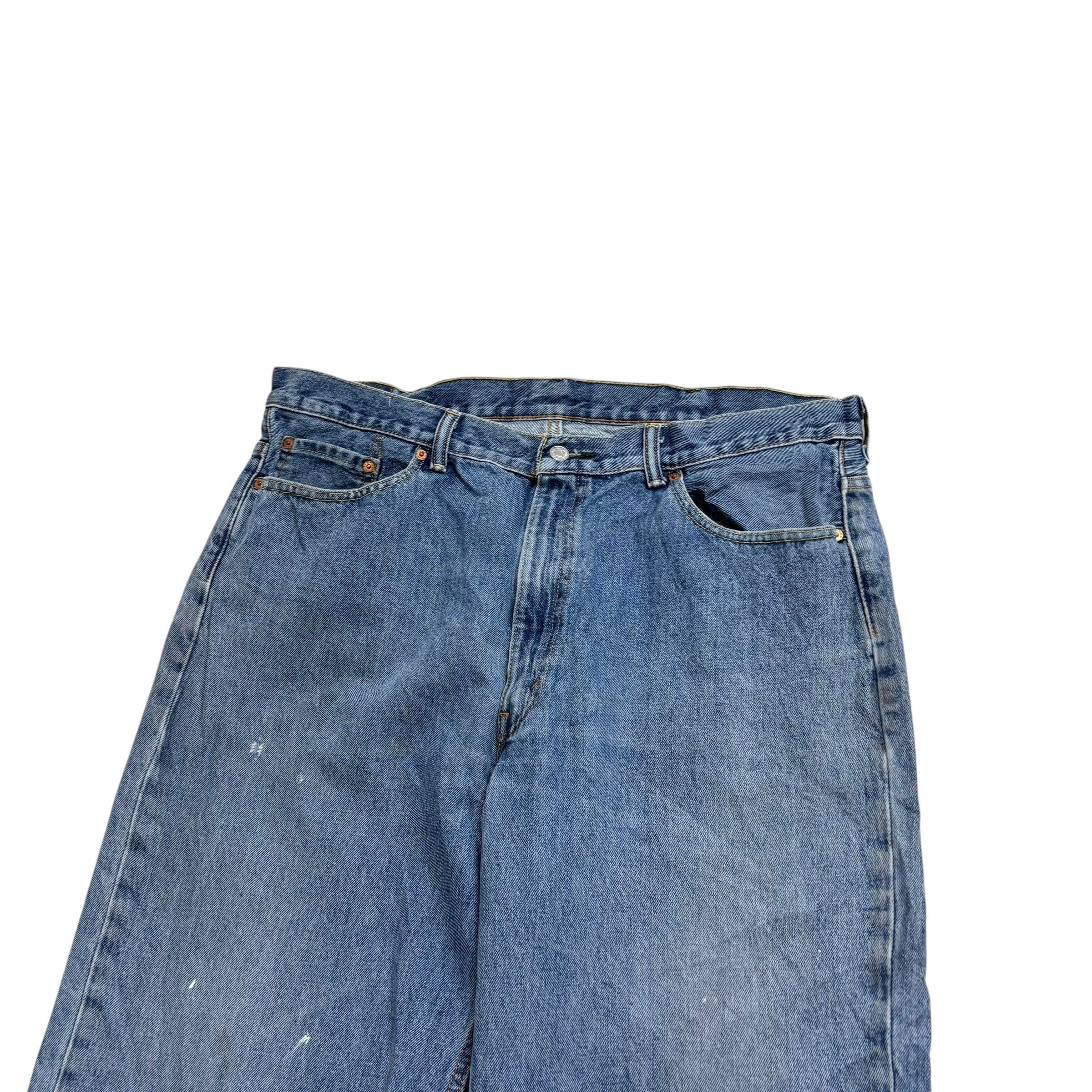 Levis 550 Jeans W40 L34 Mens Mid Blue Baggy Relaxed Straight Fit Denim (F)