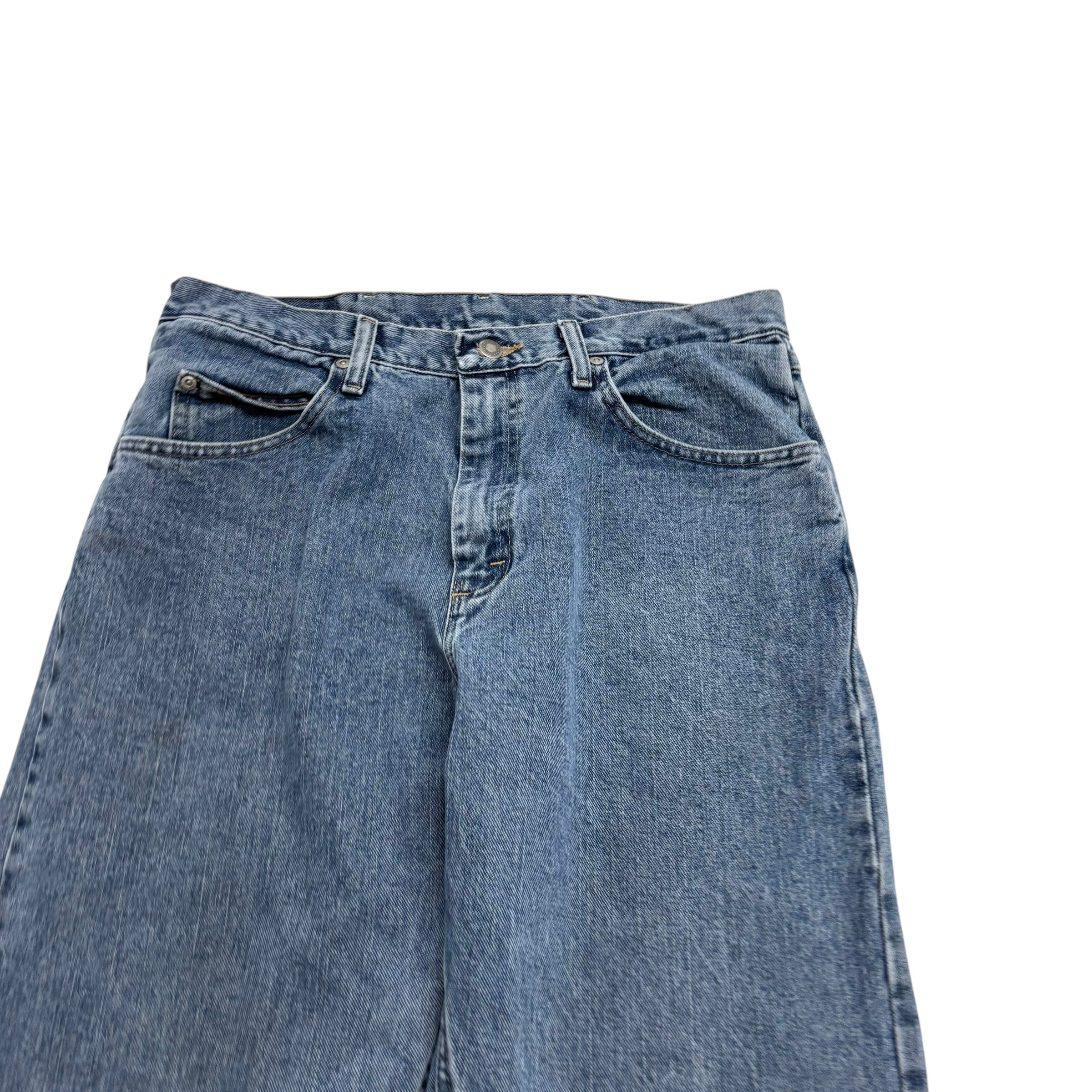 Wrangler Jeans W34 L34 Mens Mid Blue Relaxed Straight Fit Denim (F)