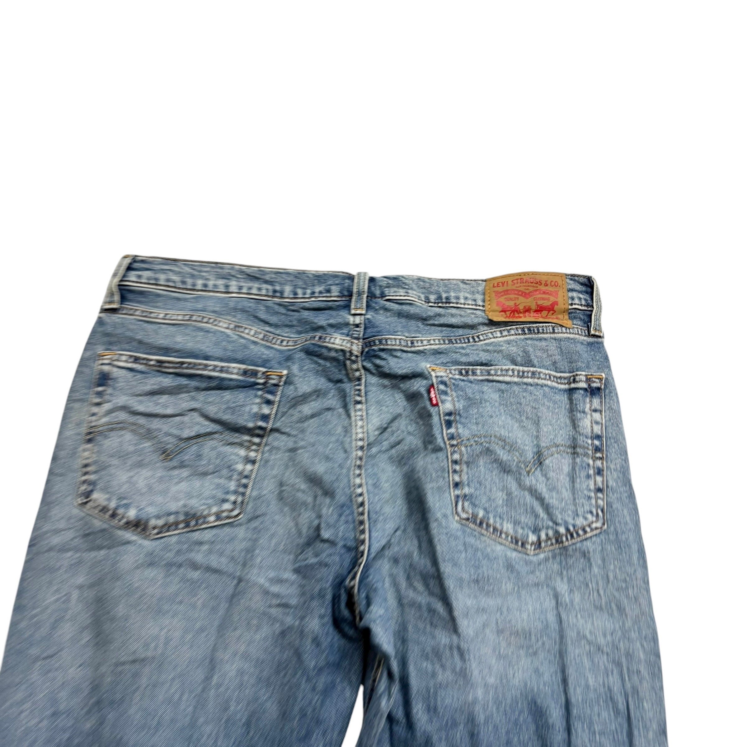 Levis 541 Jeans W36 L34 Mens Mid Blue Athletic Tapered Fit Stretch Denim (E)