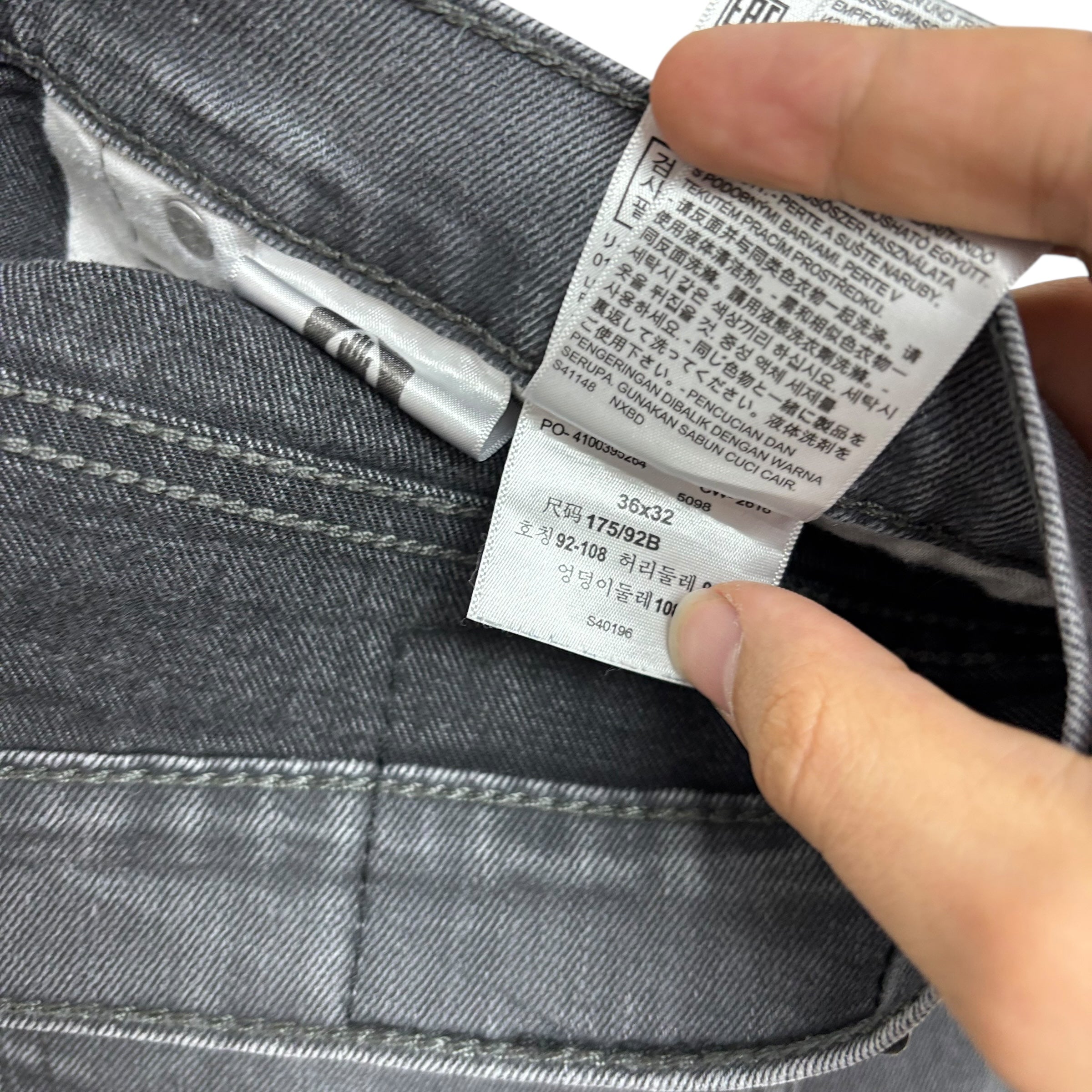 Levis 541 Jeans W36 L32 Mens Grey Athletic Tapered Fit Stretch Denim (F)