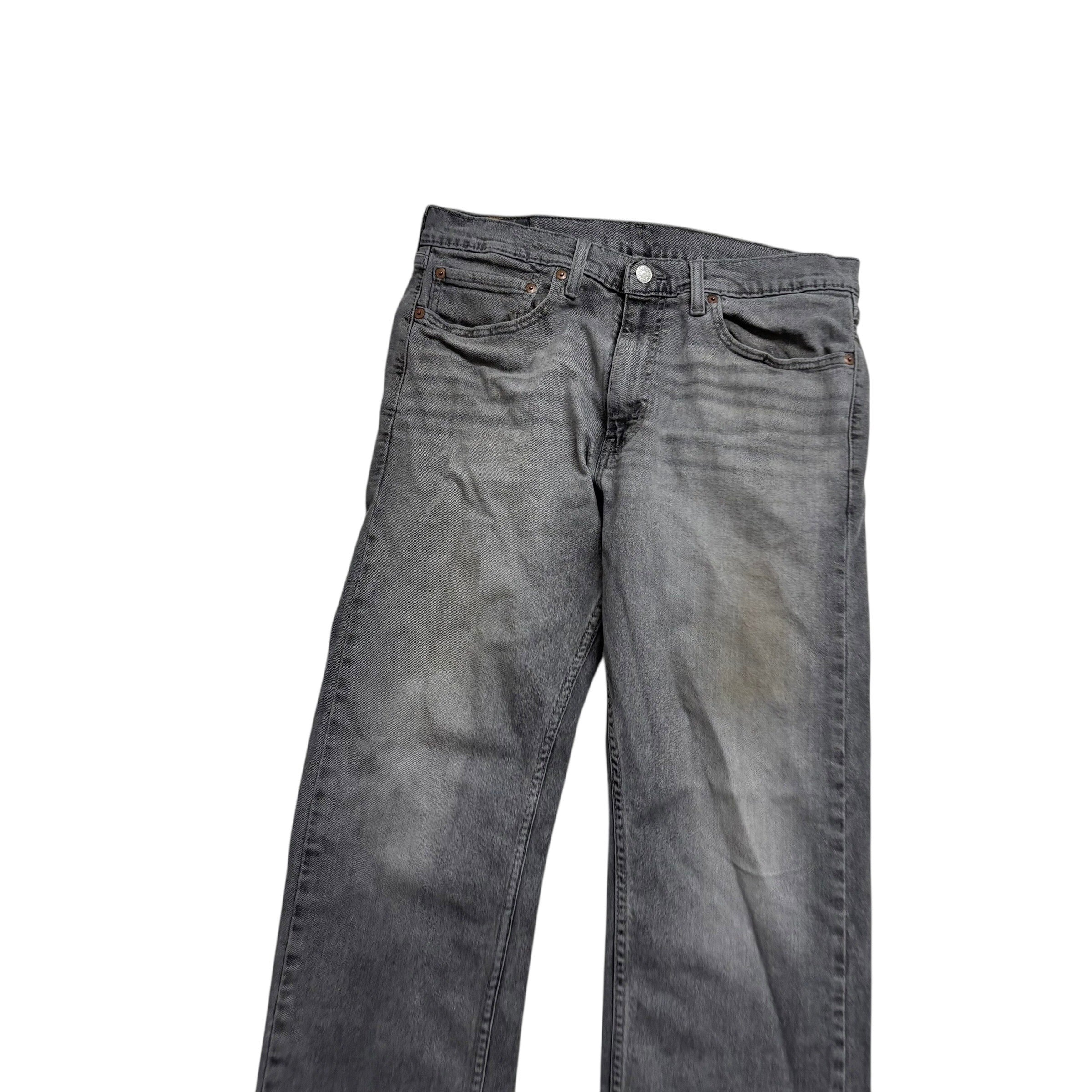 Levis 505 Jeans W32 L30 Mens Grey Regular Straight Fit Stretch Denim (F)