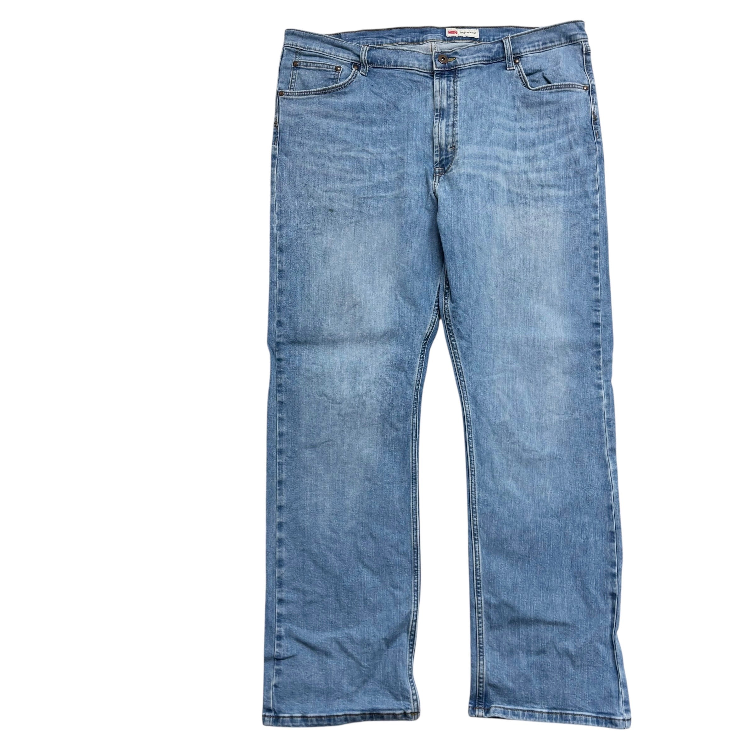 Wrangler Jeans W42 L32 Mens Light Blue Relaxed Bootcut Fit Stretch Denim