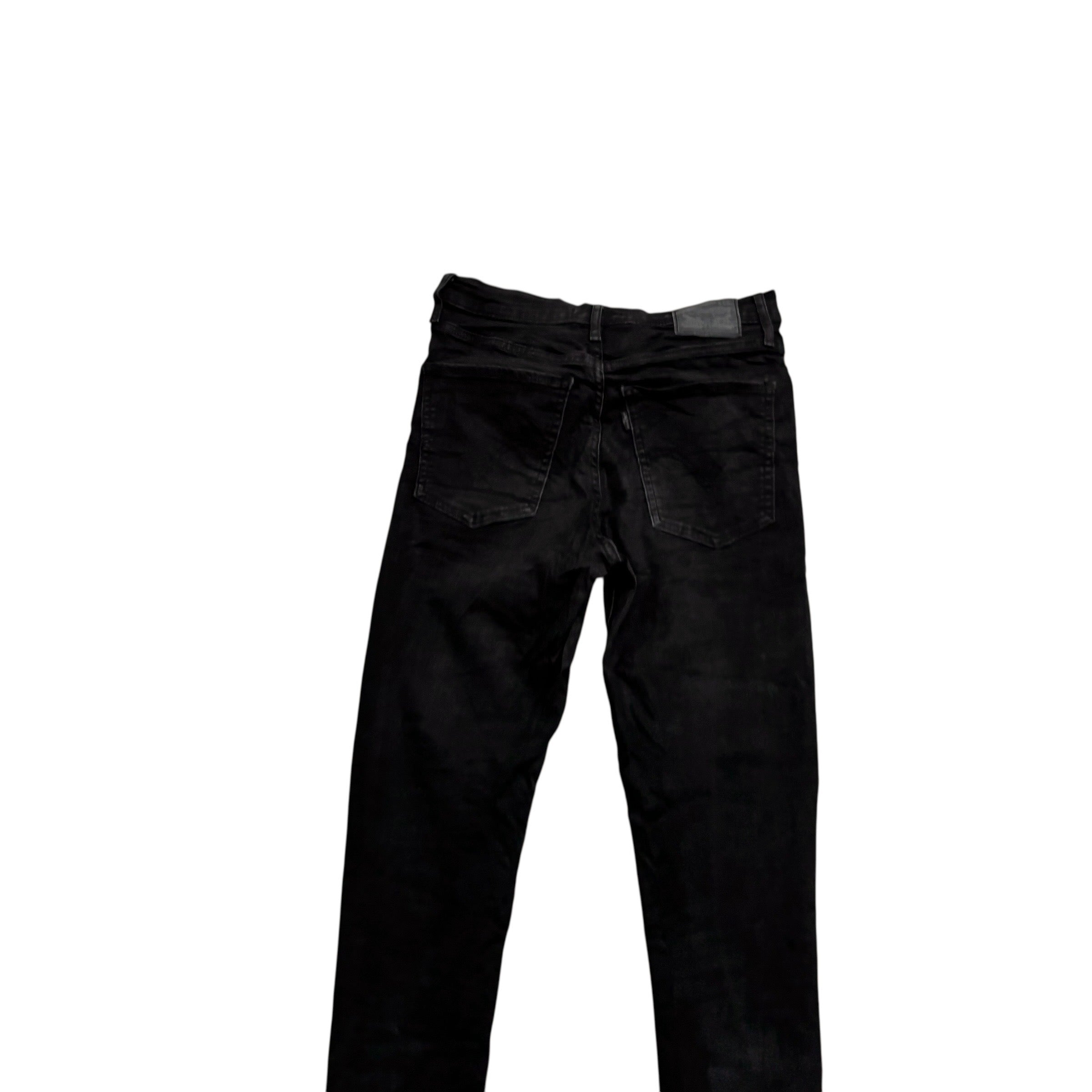 Levis Jeans W28 L30 Womens Mile High Super Skinny Black Stretch (E)