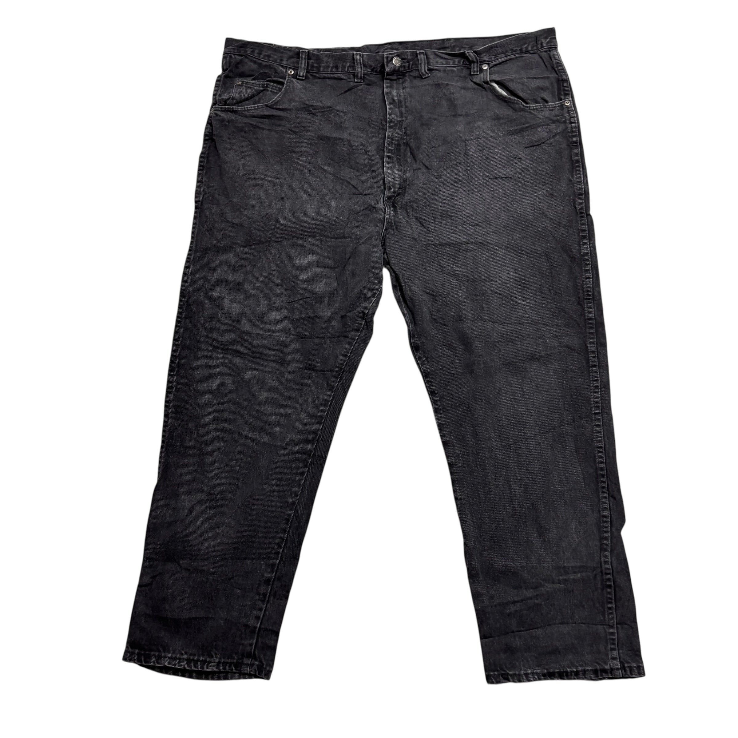 Wrangler Jeans W48 L30 Mens Black Relaxed Straight Fit Vintage Denim (E)