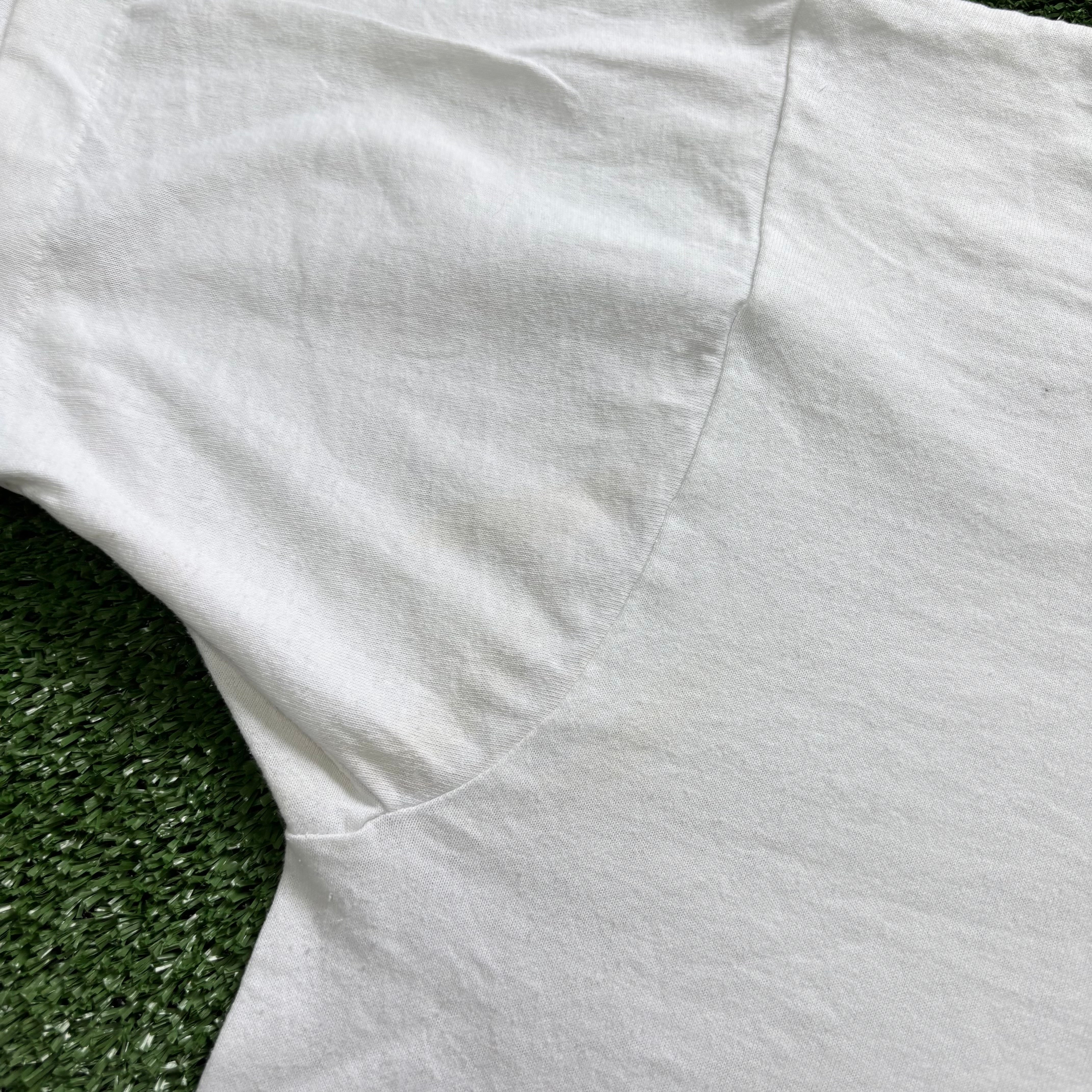 Vintage T Shirt Mens XL White Single Stitch Graphic Print 90s Baseball (F)