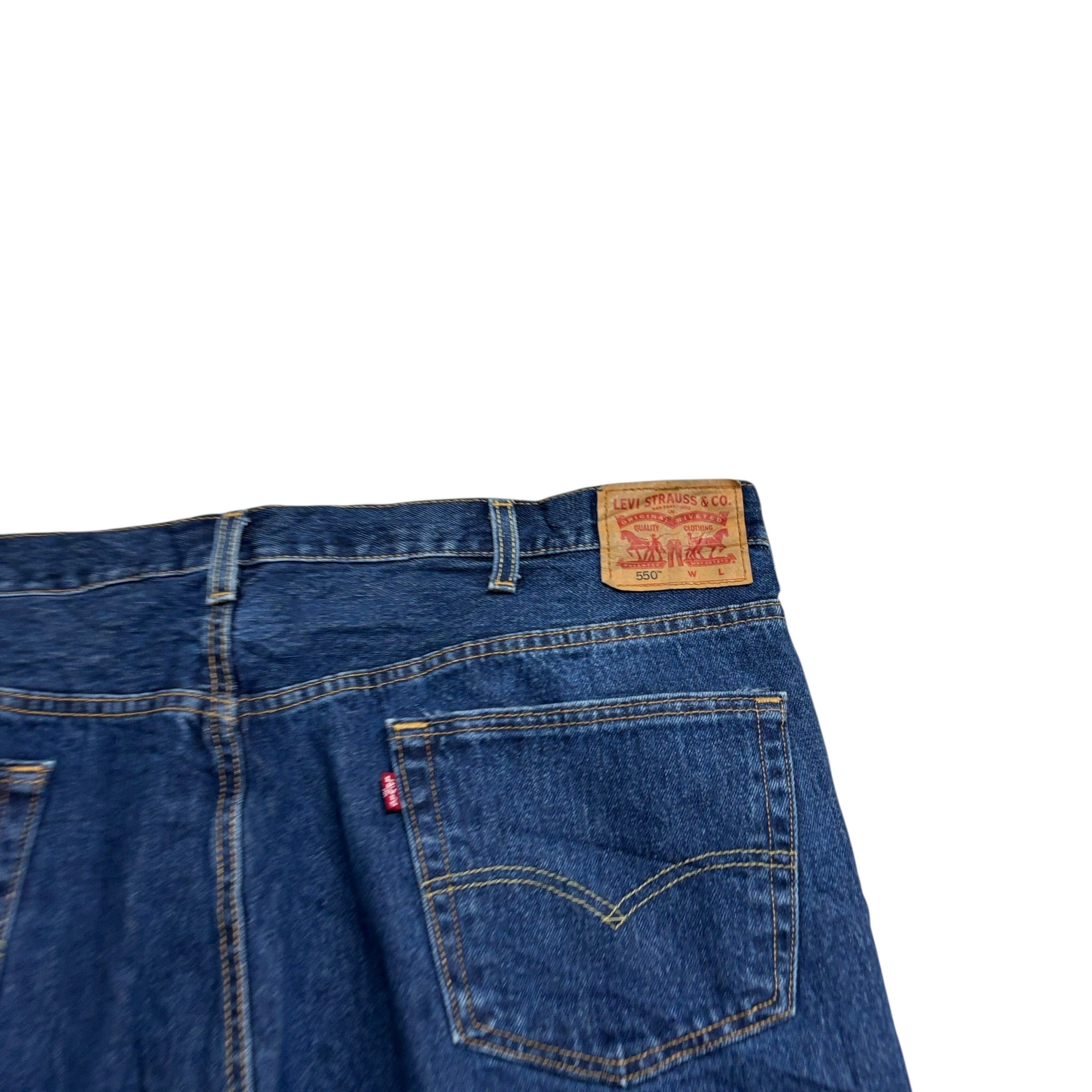 Levis 550 Jeans W44 L29 Mens Dark Blue Baggy Relaxed Straight Fit Denim (E)