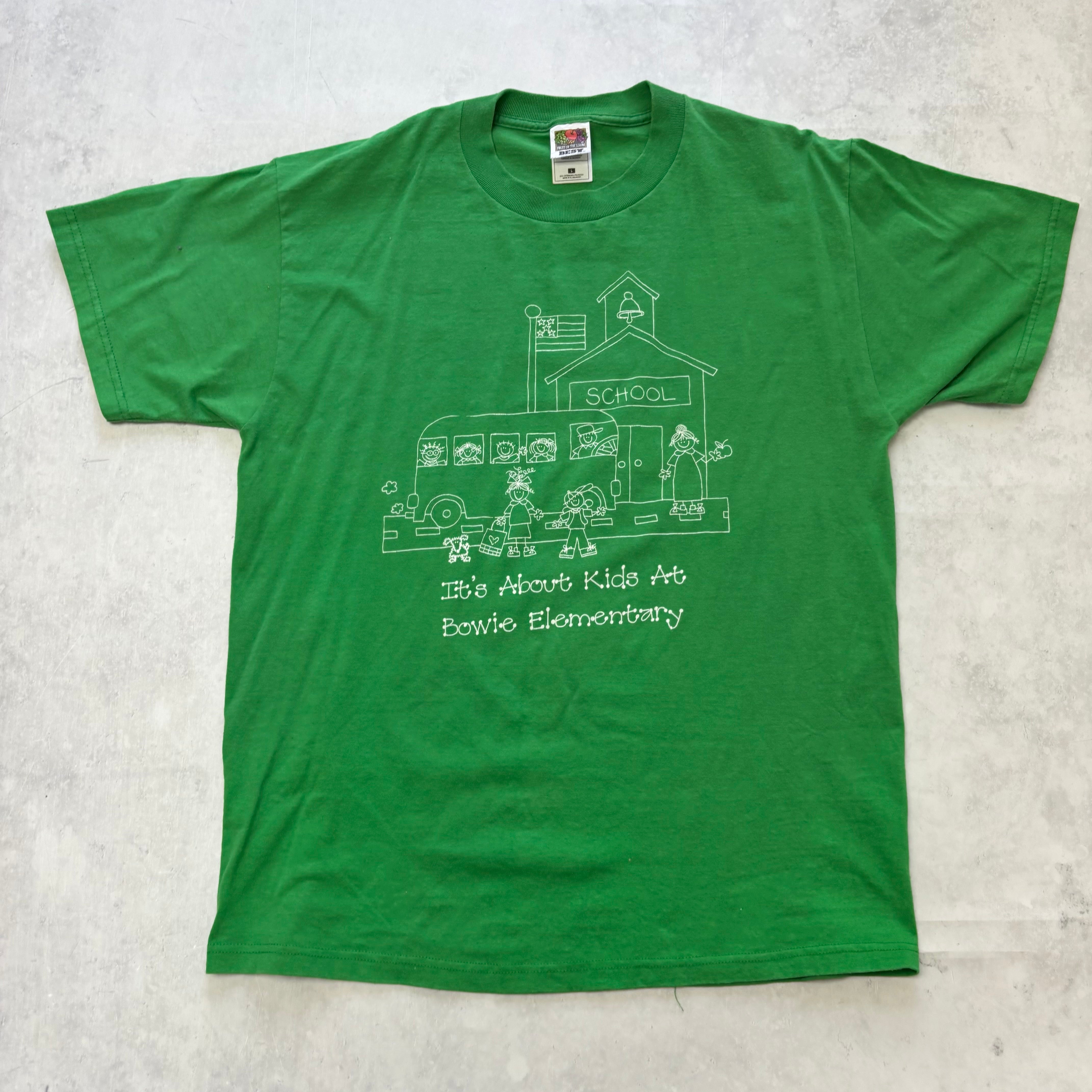 Vintage T Shirt Mens Large Green Graphic Print 90s College Sports