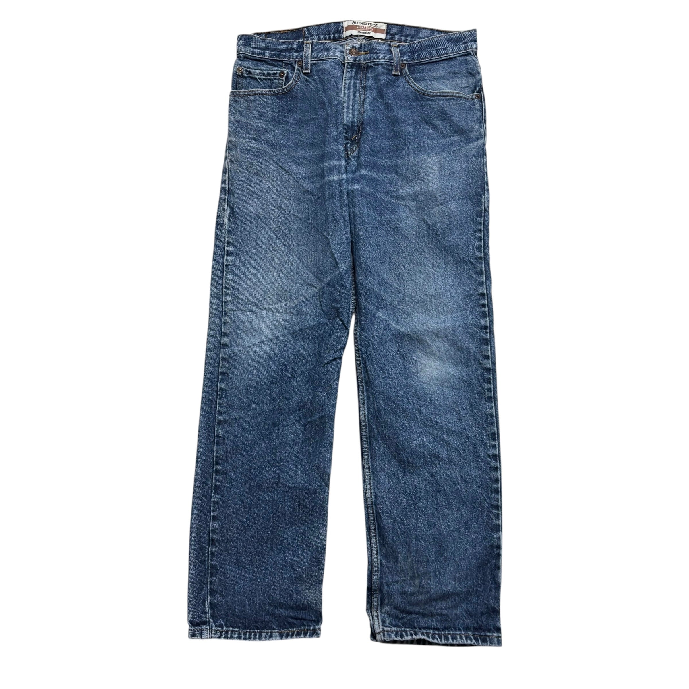 Levis Signature Jeans W33 L30 Mens Mid Blue Regular Straight Fit Vintage (F)