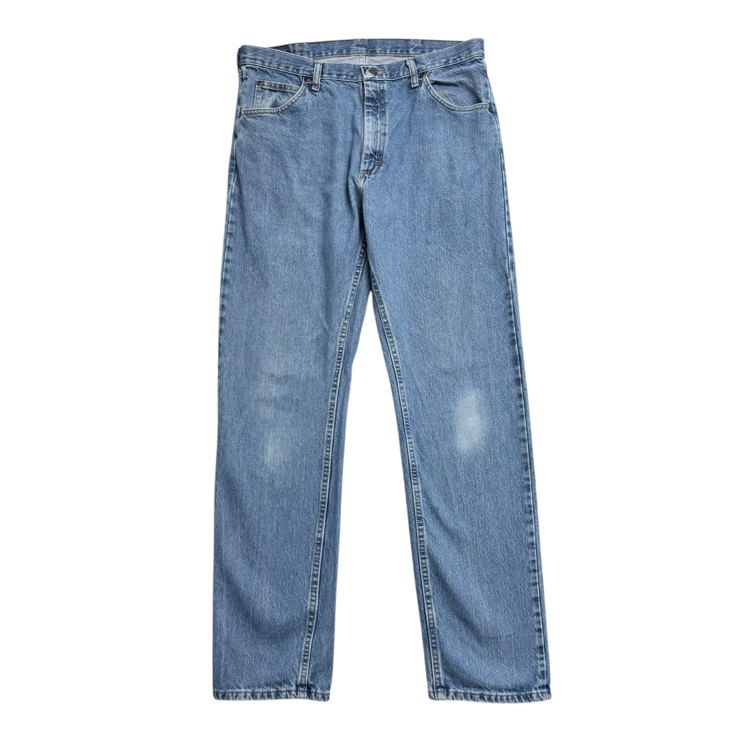 Wrangler Jeans W36 L34 Mens Light Blue Regular Straight Fit Denim (E)