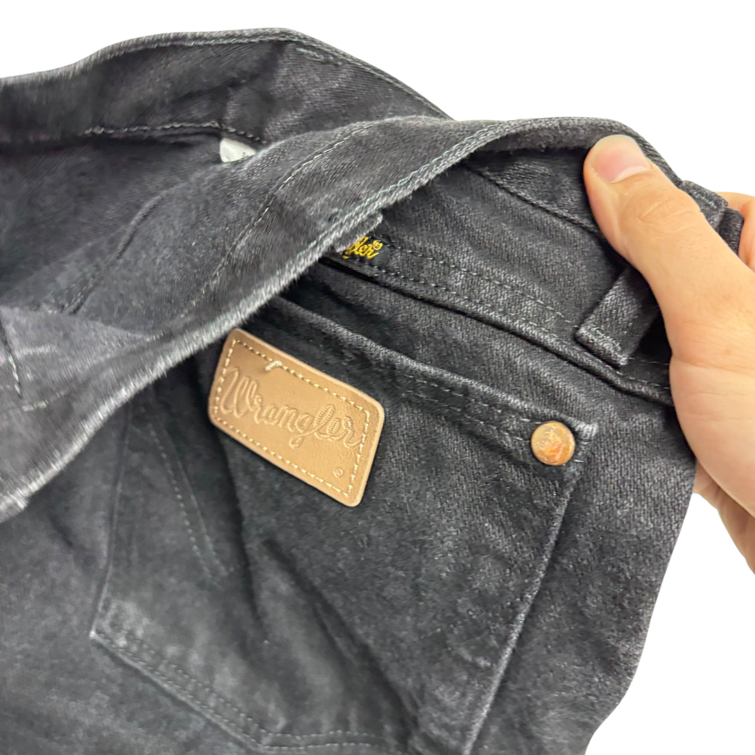 Wrangler Jeans Cowboy Cut W38 L36 Mens Black 13MWZ Original Fit Denim (E)