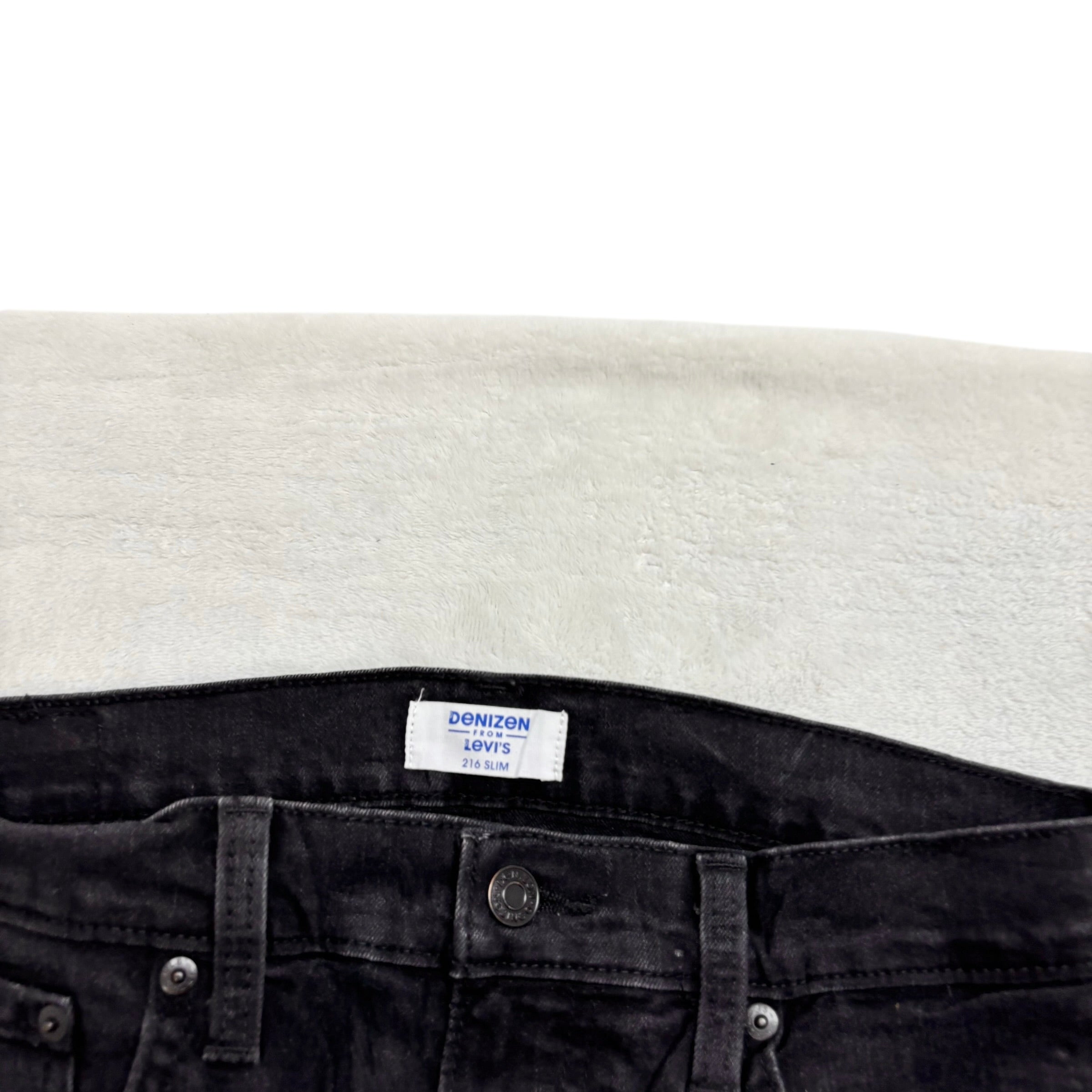 Levis Denizen Jeans W30 L30 Mens Black Slim Fit Stretch Denim (E)