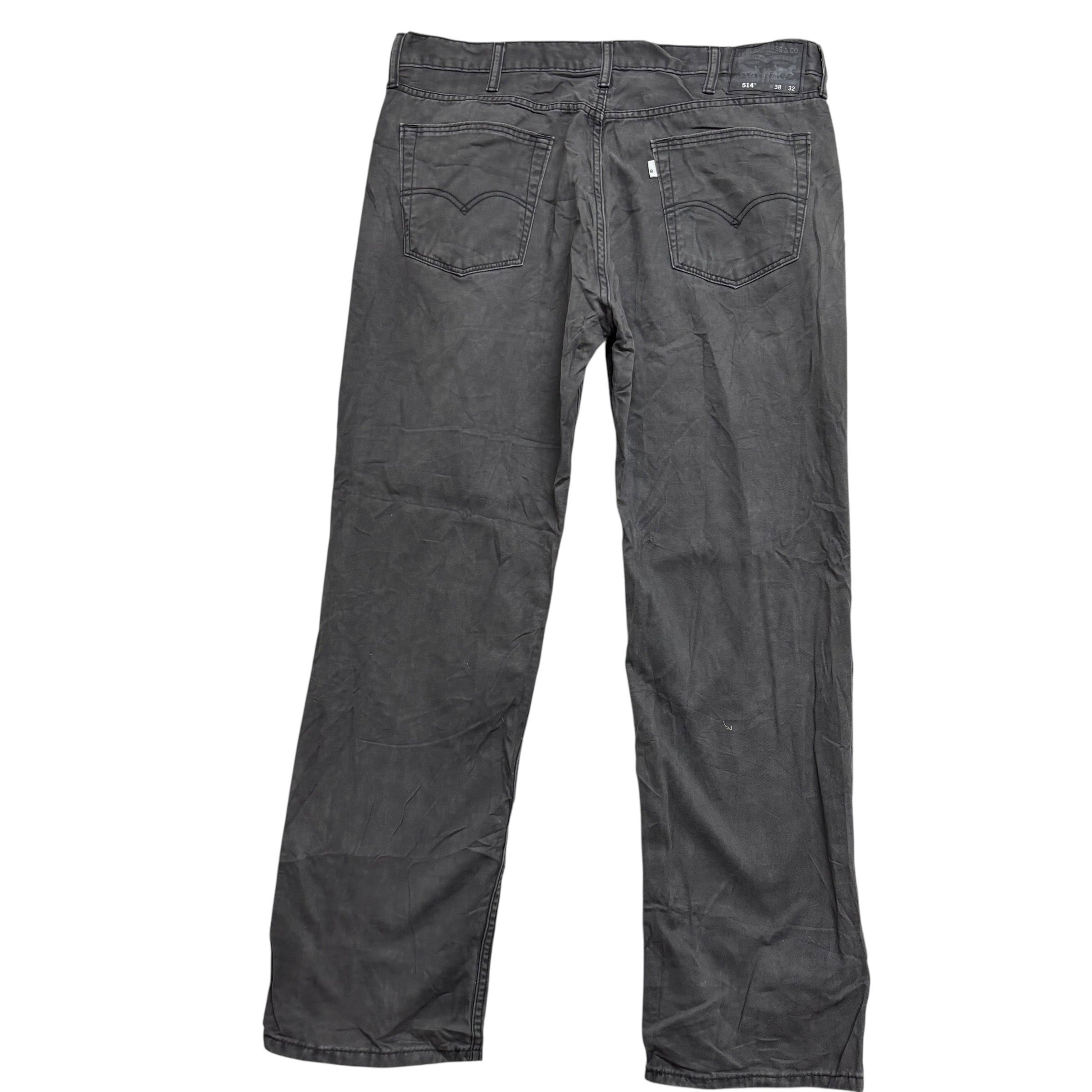 Levis 514 Trousers W38 L32 Mens Grey Regular Straight Fit Pants