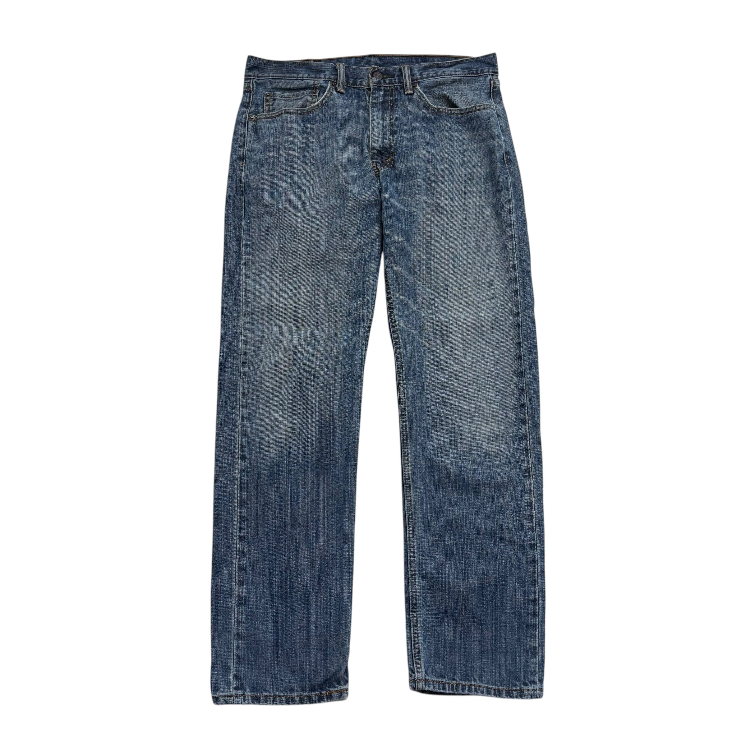 Levis 505 Jeans W34 L31 Mens Mid Blue Regular Straight Fit Denim