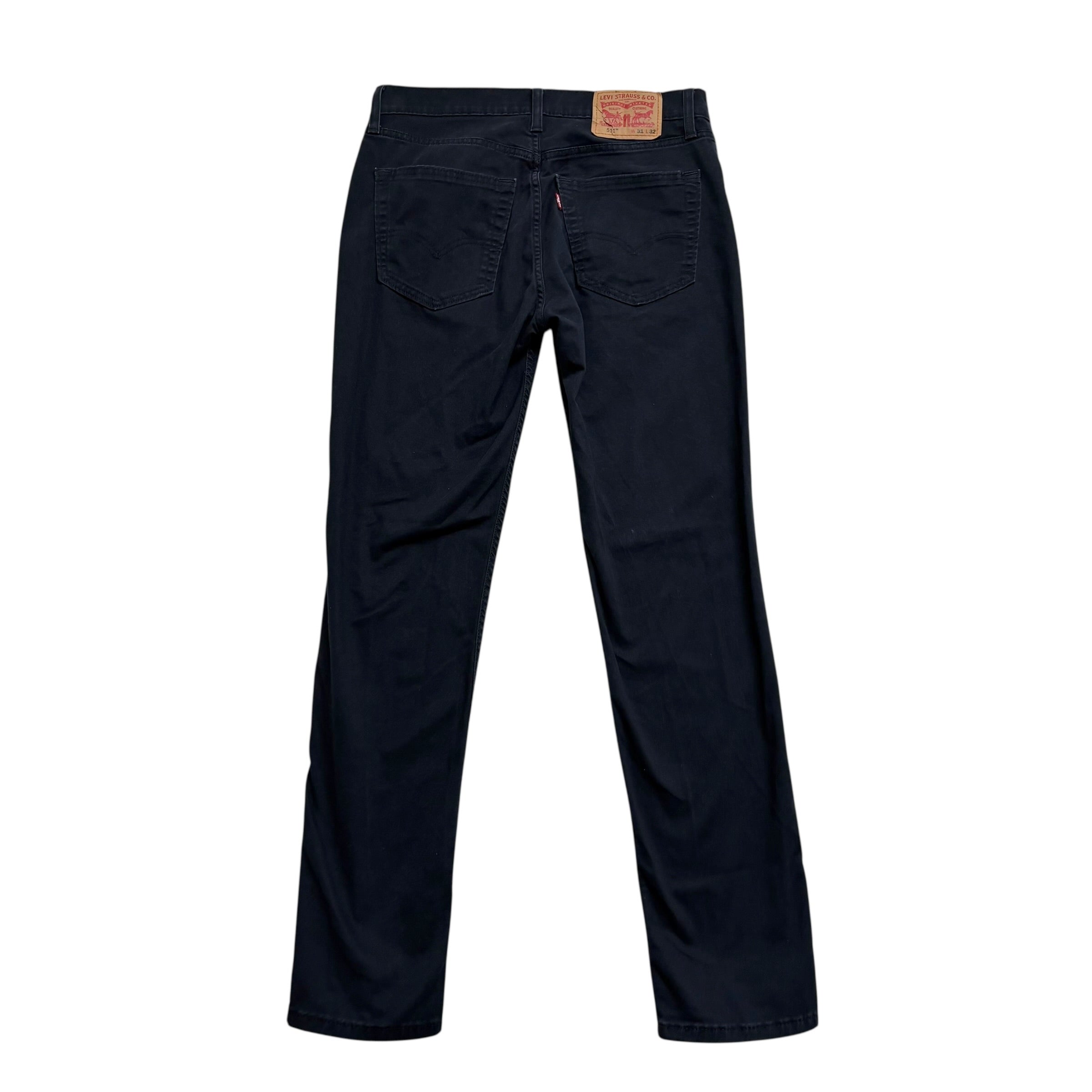 Levis 511 Trousers W31 L32 Mens Navy Blue Slim Fit Stretch Pants (E)