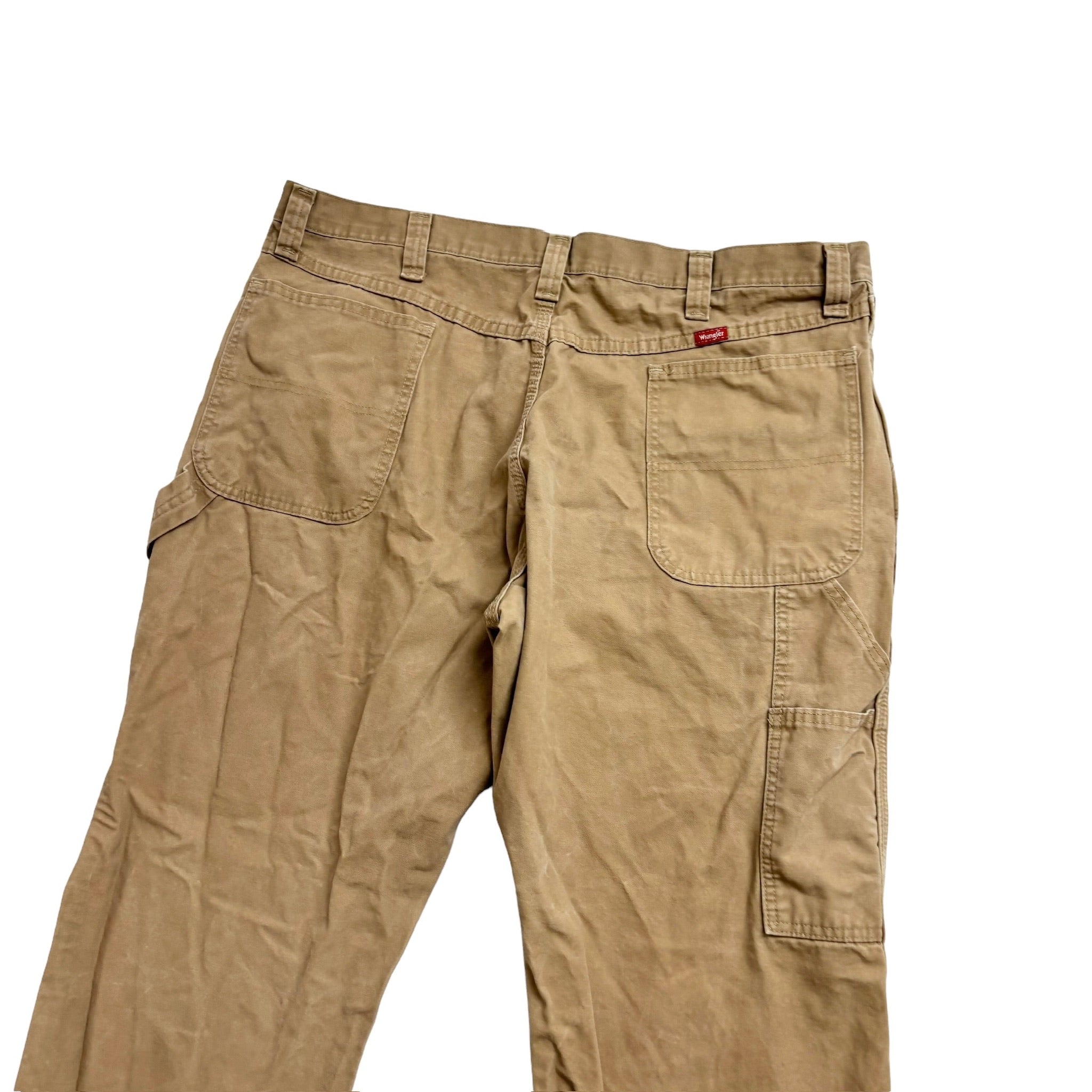 Wrangler Carpenter Pants W40 L30 Mens Tan Beige Baggy Relaxed Straight Fit