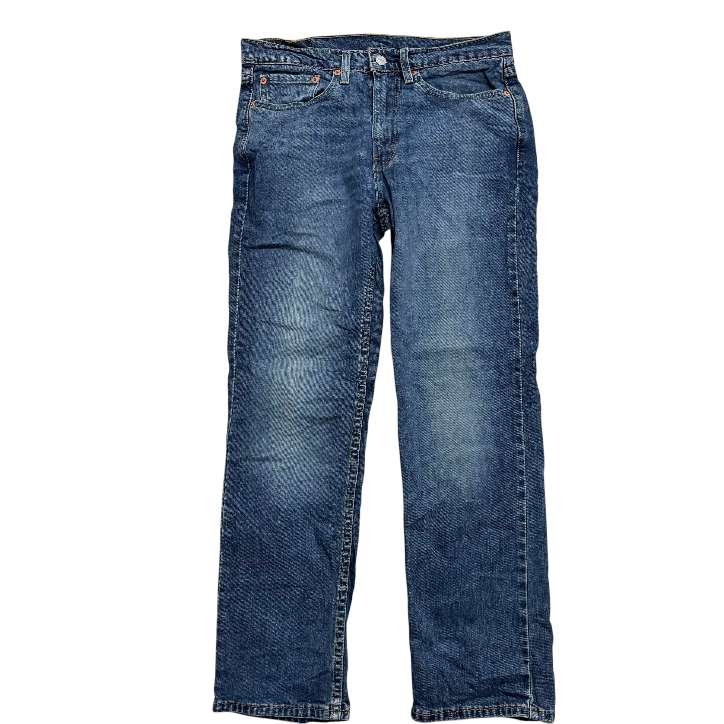 Levis 514 Jeans W32 L30 Mens Mid Blue Regular Straight Fit Stretch Denim (E)