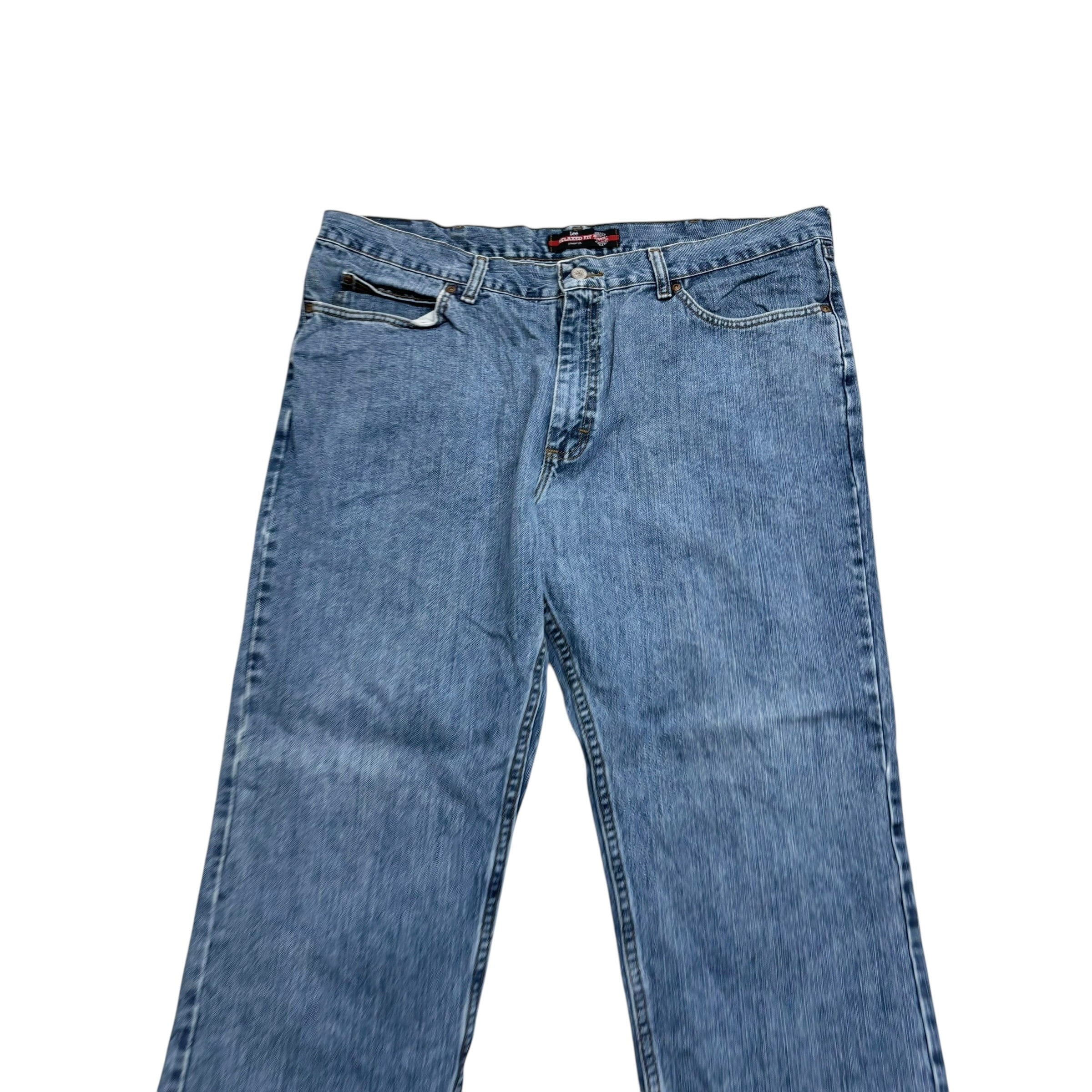 Lee Jeans W40 L30 Mens Relaxed Straight Fit Mid Blue Baggy Vintage Denim (E)