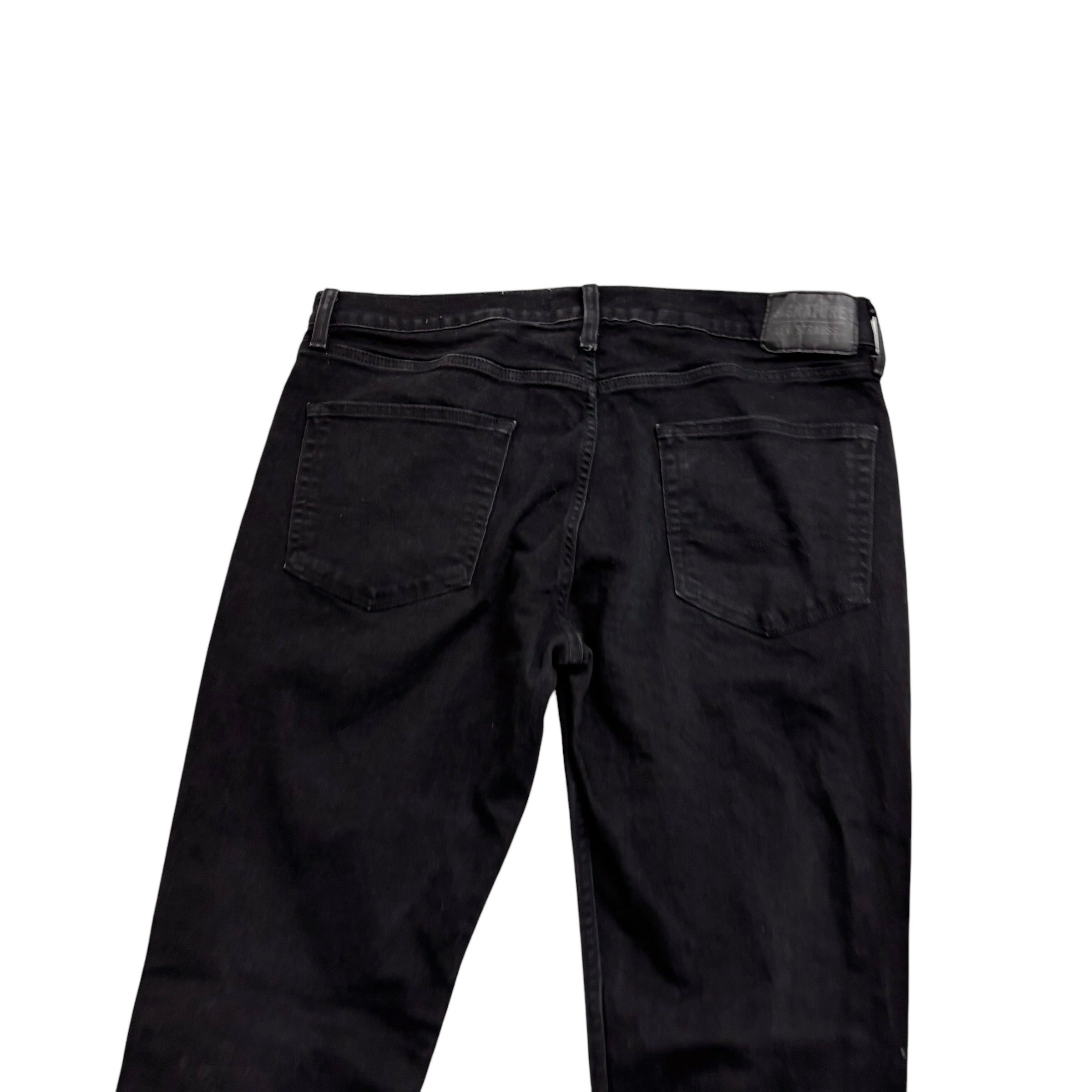 Levis Signature Jeans W36 L30 Mens Black Slim Fit Stretch Denim (E)