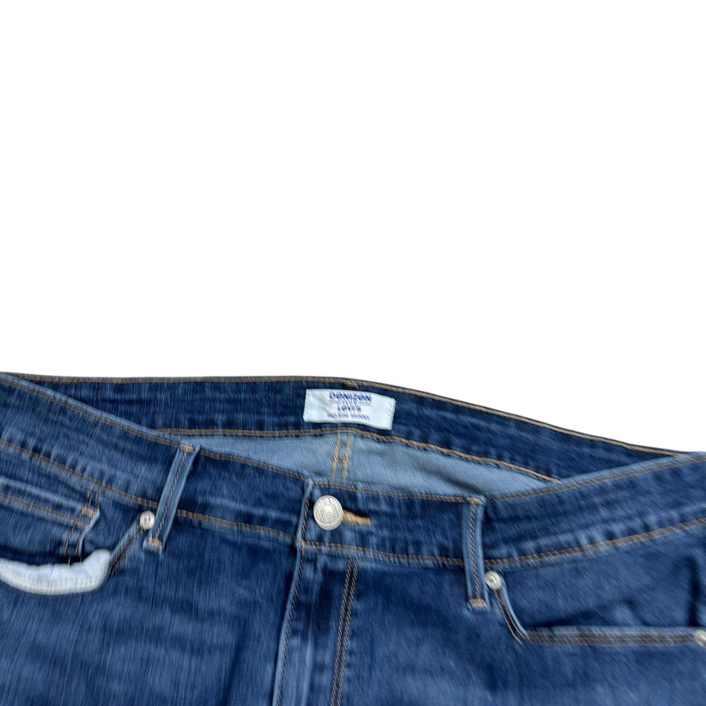 Levis Denizen Jeans W34 L29 Womens Skinny Fit Mid Blue Stretch Denim (E)