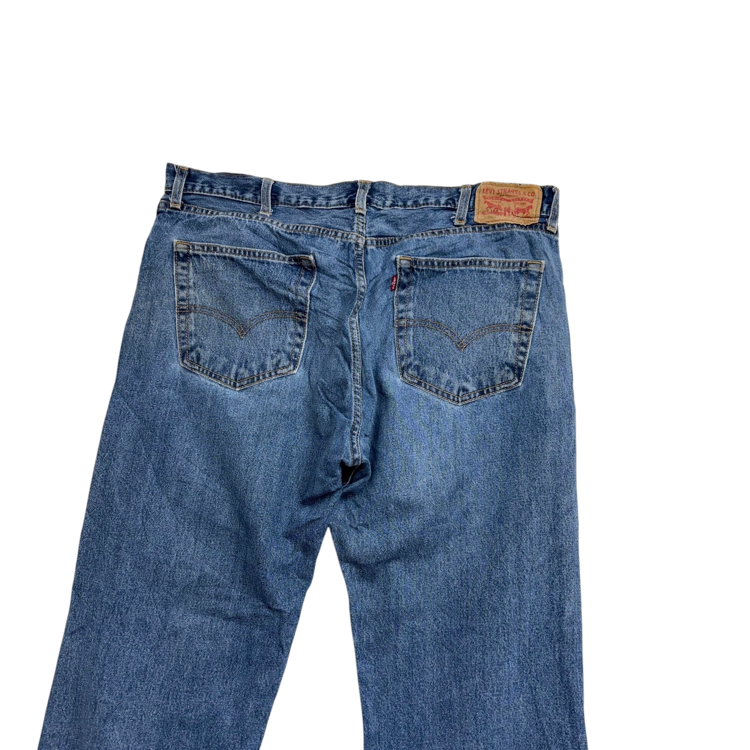 Levis 505 Jeans W38 L30 Mens Mid Blue Regular Straight Fit Denim