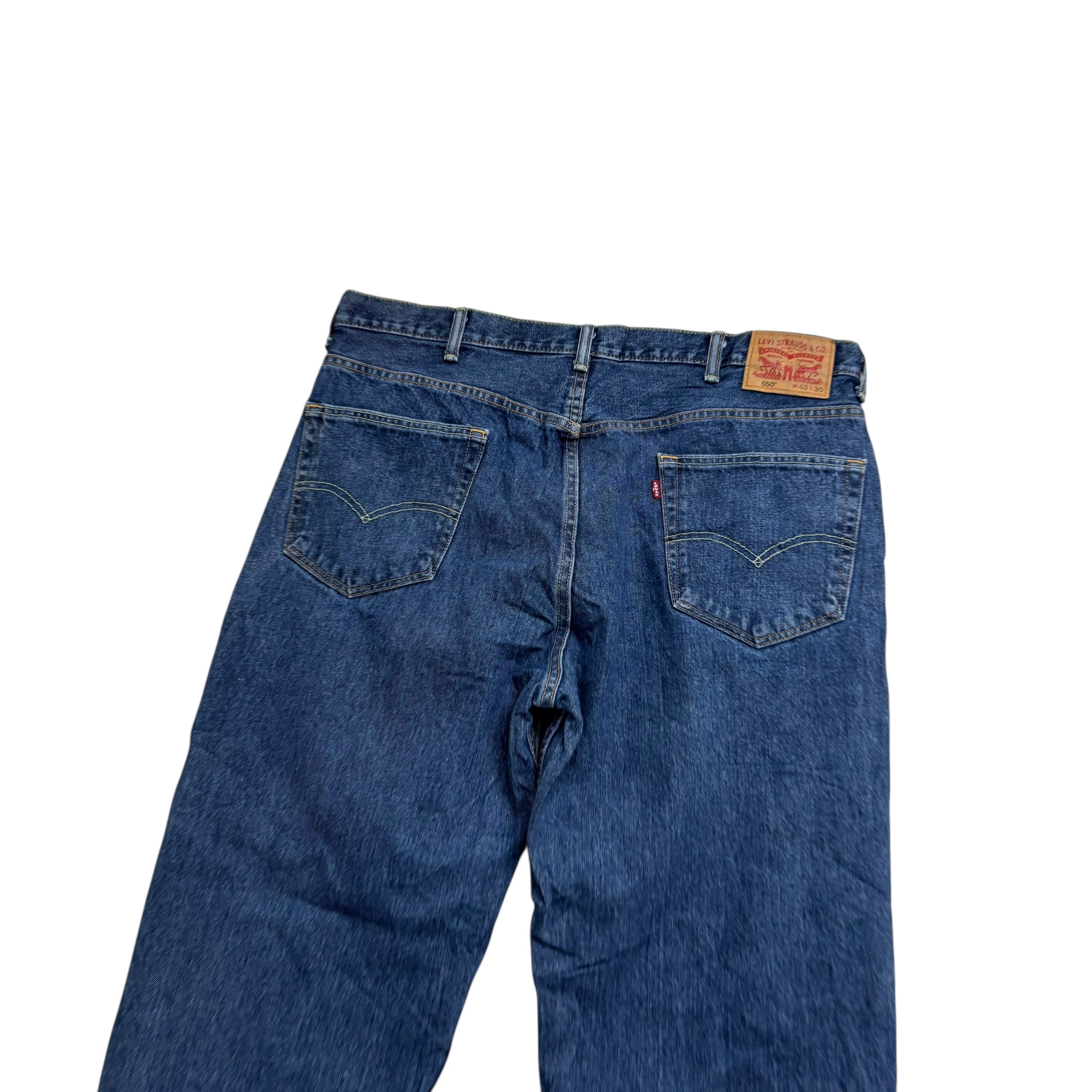 Levis 550 Jeans W40 L30 Mens Mid Blue Baggy Relaxed Straight Fit Denim (E)