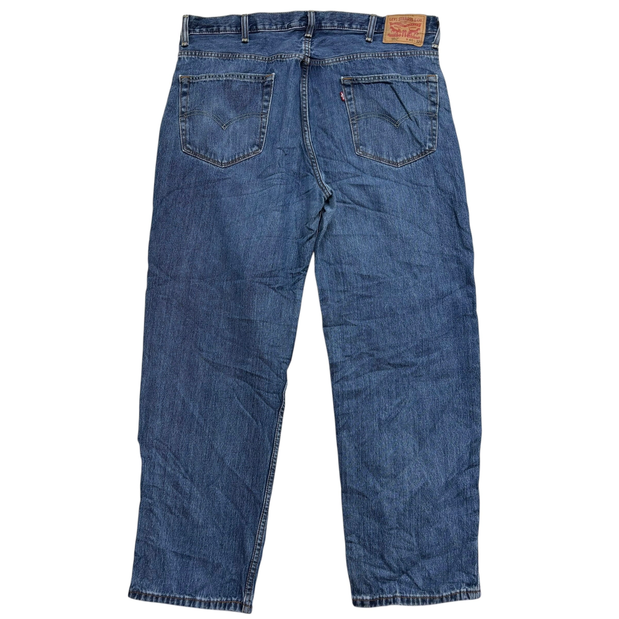 Levis 550 Jeans W40 L32 Mens Mid Blue Baggy Relaxed Straight Fit Denim