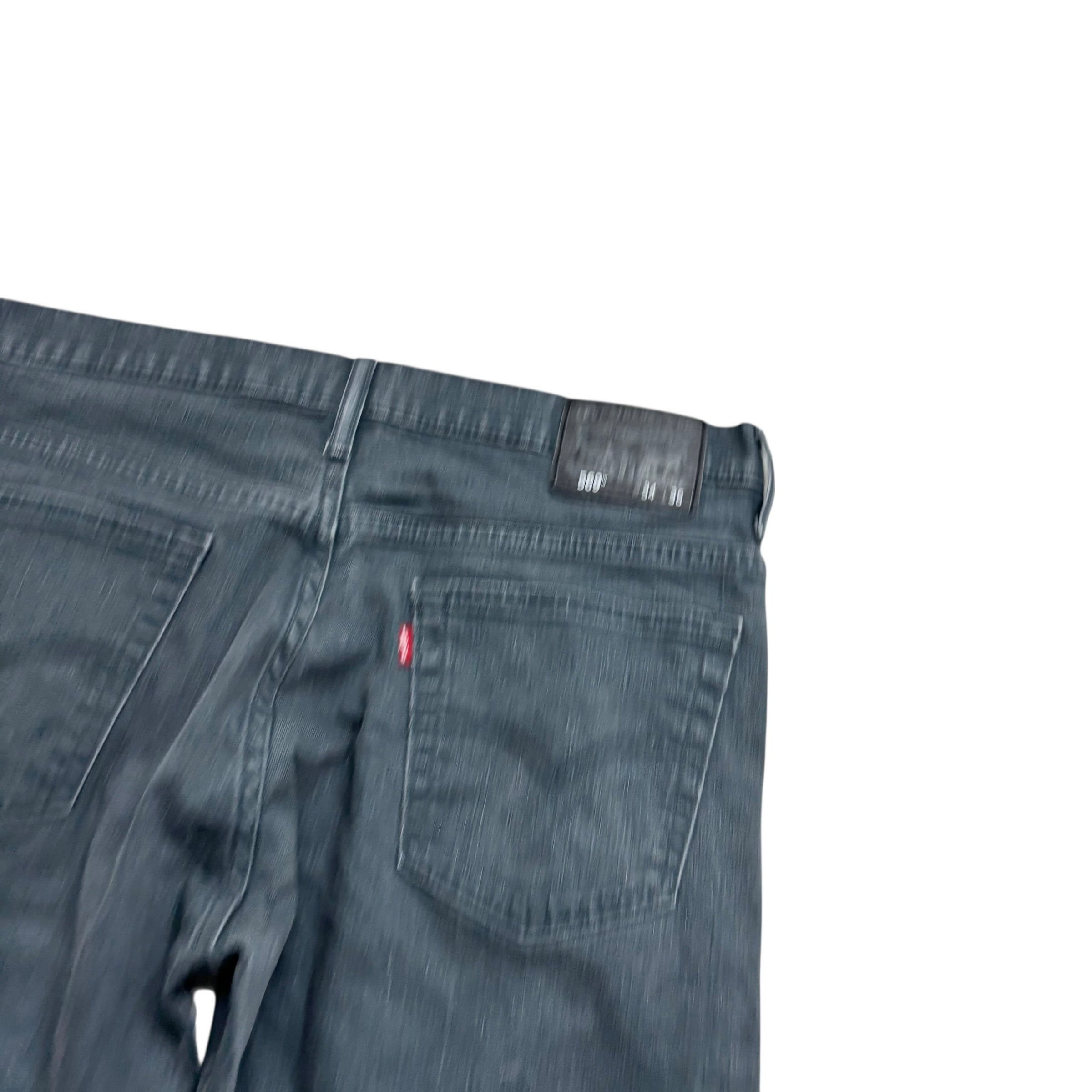 Levis 569 Jeans W34 L35 Mens Grey Baggy Relaxed Straight Fit Stretch Denim (E)