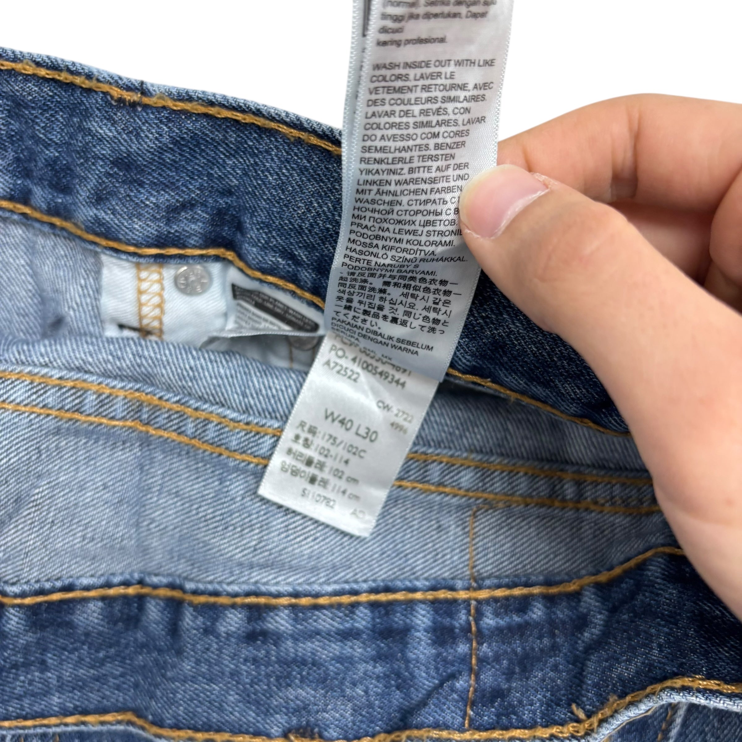 Levis 550 Jeans W40 L29 Mens Mid Blue Baggy Relaxed Straight Fit Denim