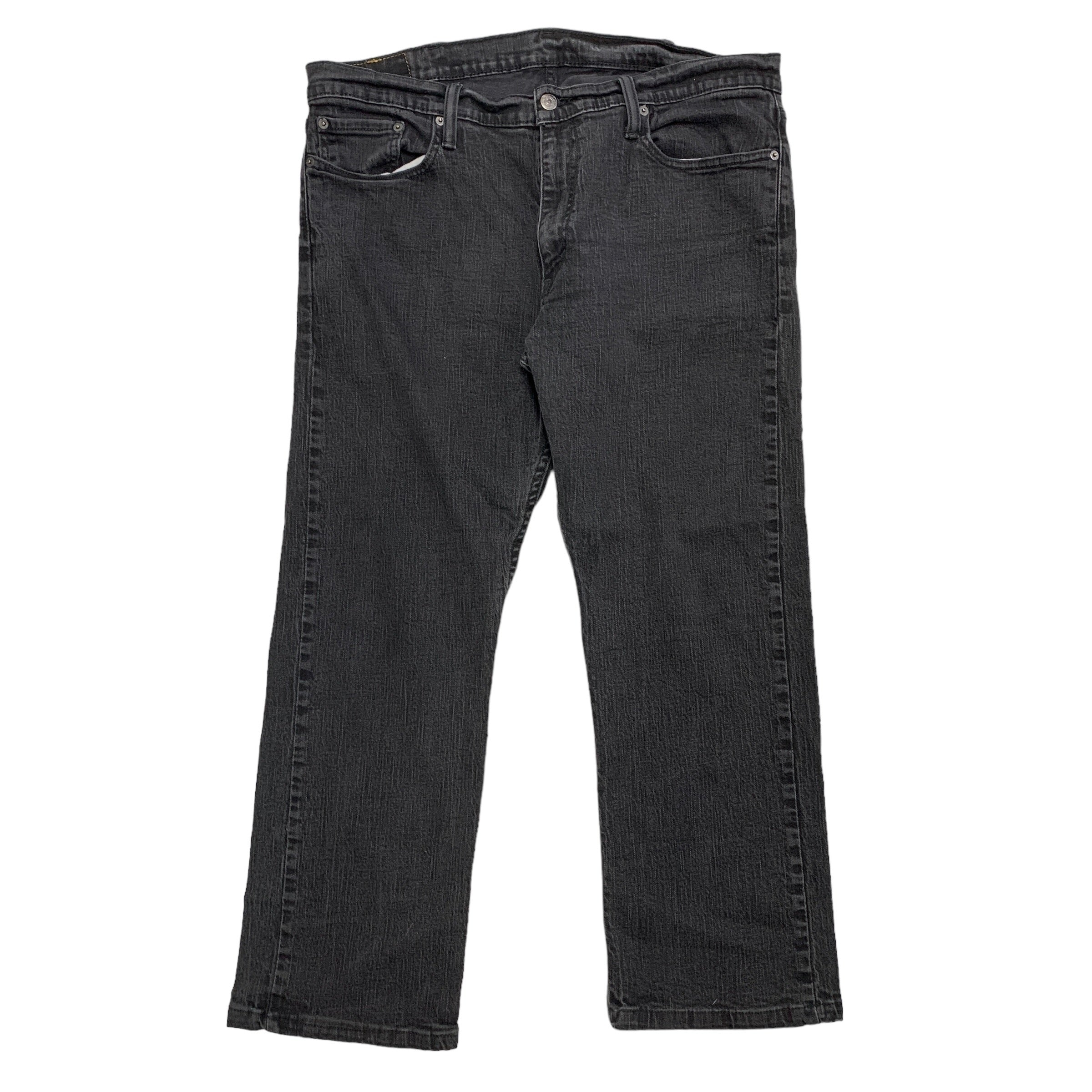 Levis 514 Jeans W38 L28 Mens Charcoal Black Straight Fit Stretch Denim